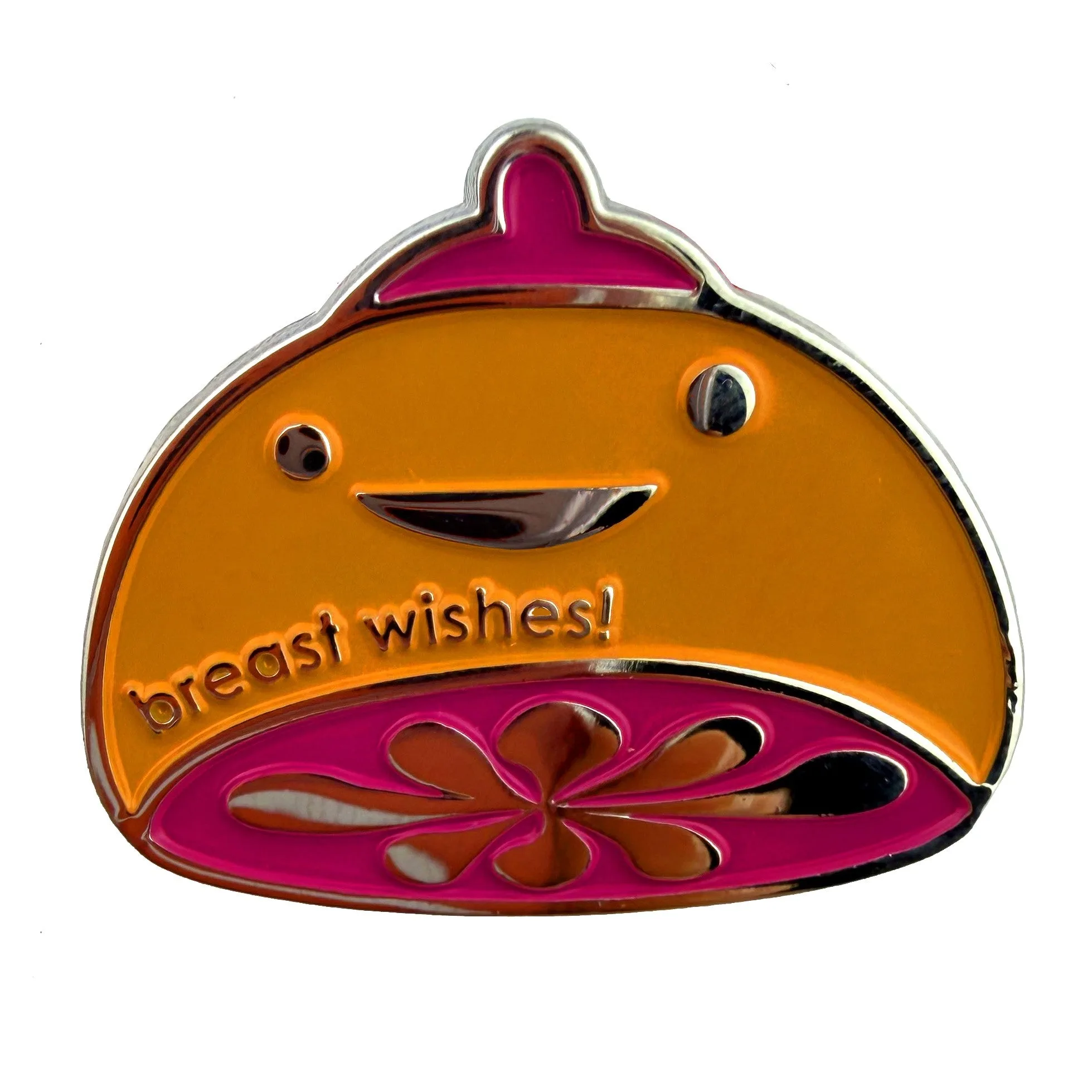 Pin de esmalte Breast Wishes - Guerreiras do cancro da mama, apoio quimioterapia, presente mastectomia