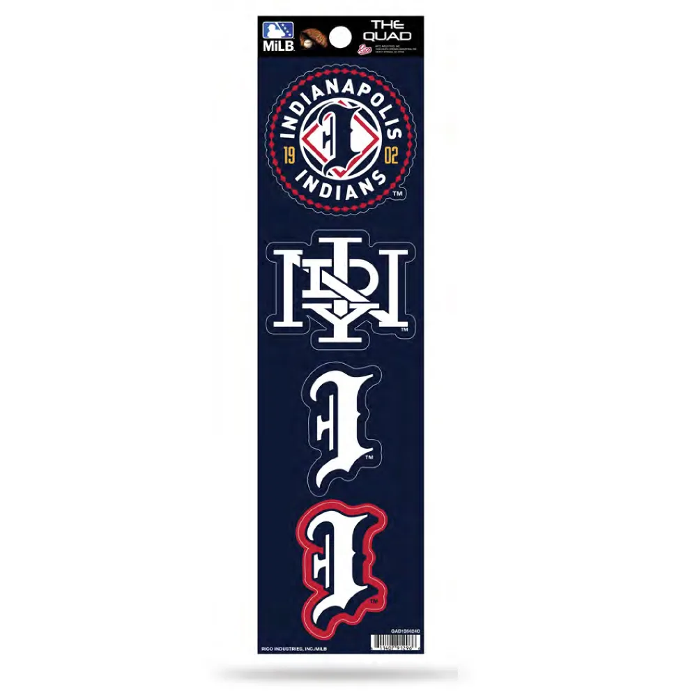 Indianapolis Indians Quad Decal Sticker Set
