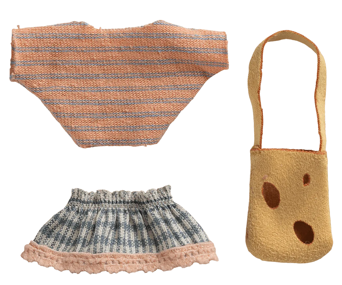 Maileg Little Sister Mouse Clothes & Bag
