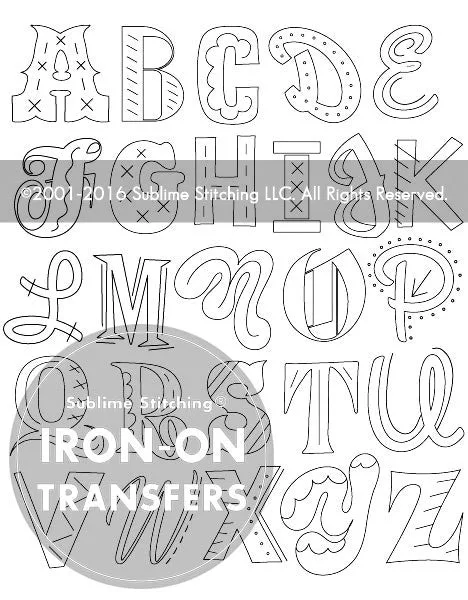EPIC ALPHABET - Transferencias de bordado para planchar (paquete de 5)