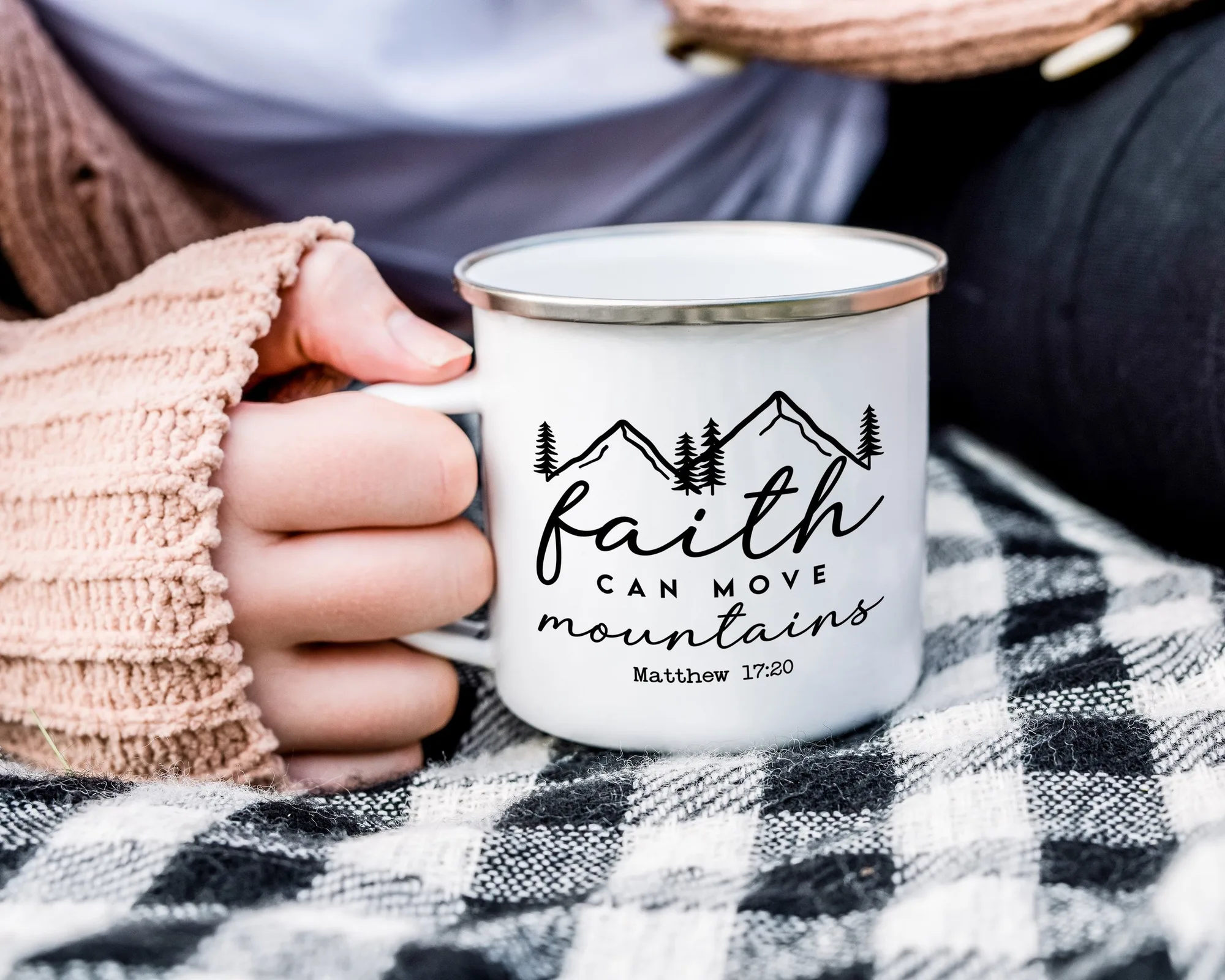 Mug de camping La foi peut déplacer des montagnes