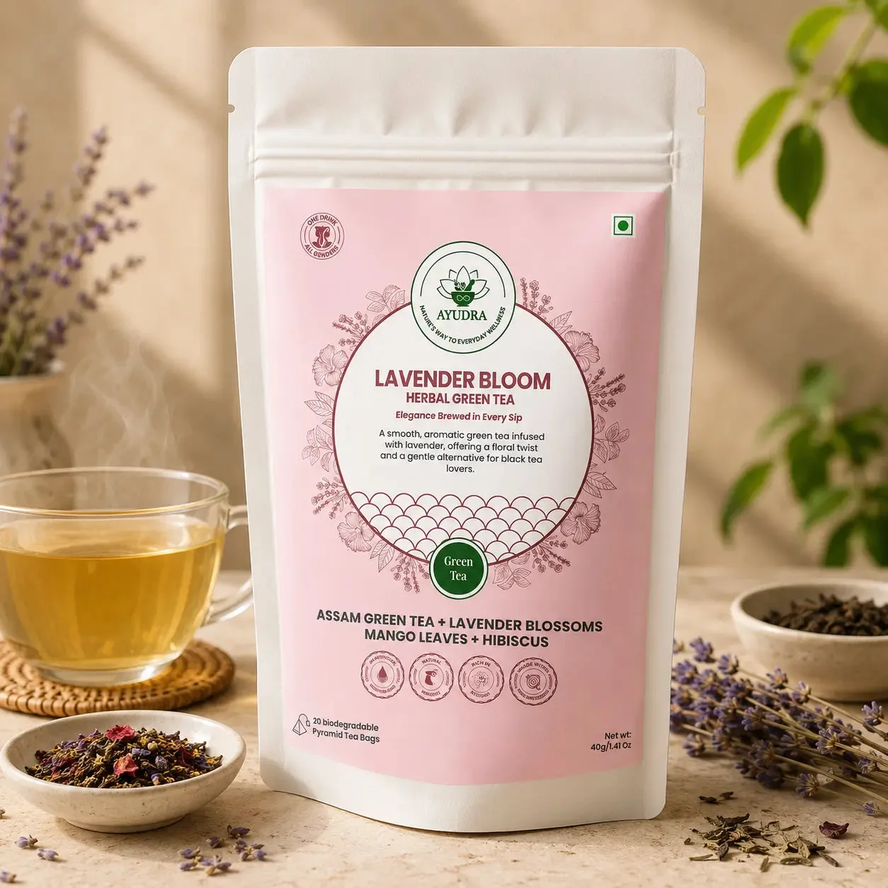 Té verde Lavender Bloom: guía de sabor y cafeína
