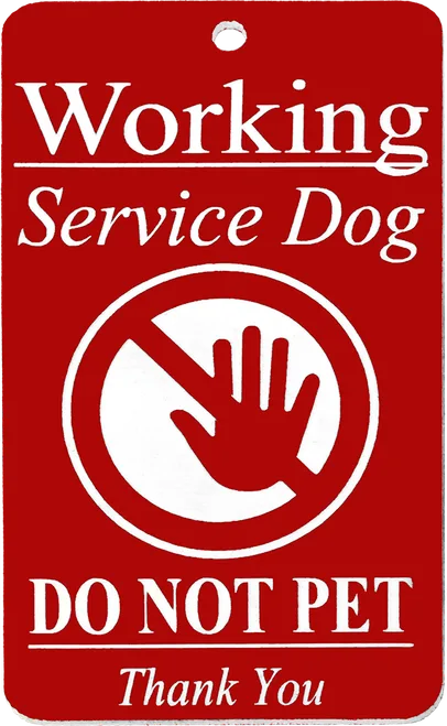 Working Service Dog Identification Tag with Ball Chain