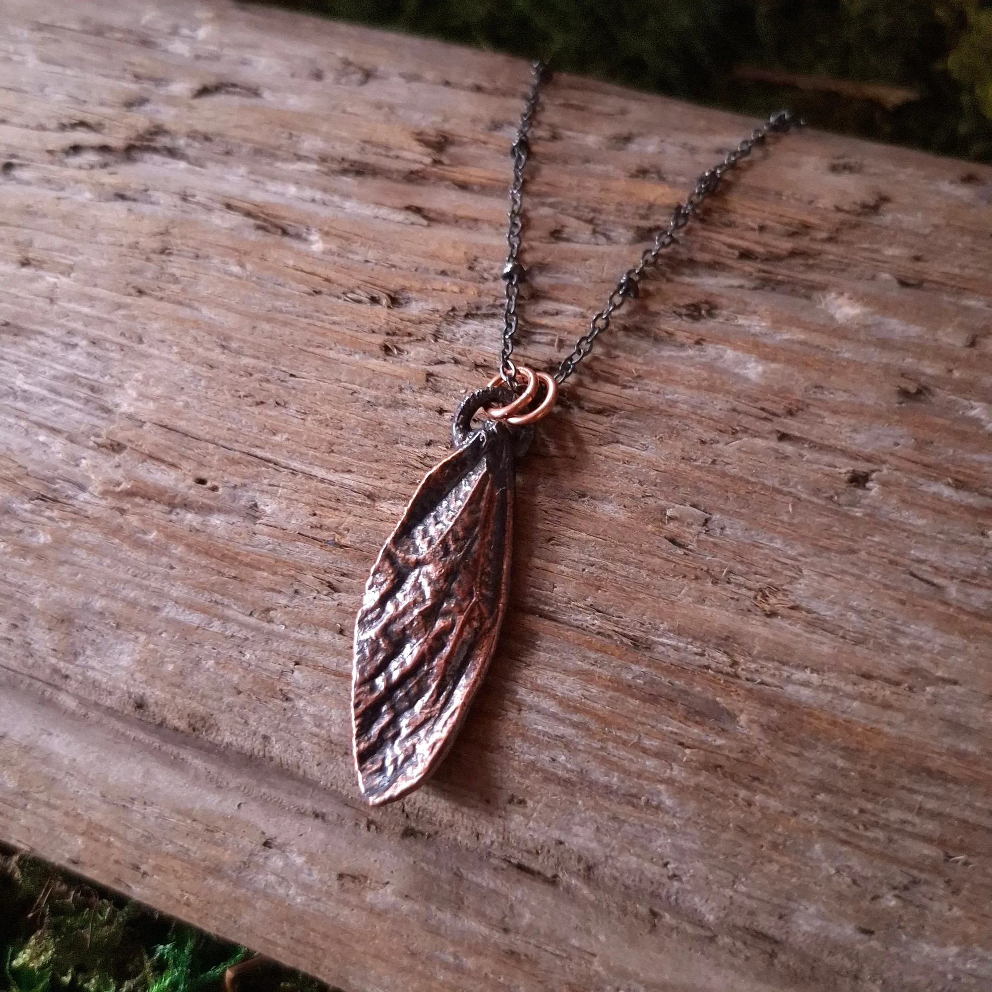 Copper Cicada Wing Pendant