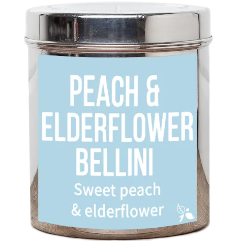 Bellini-te med persika och fläderblom: fruktig cocktailbrygd