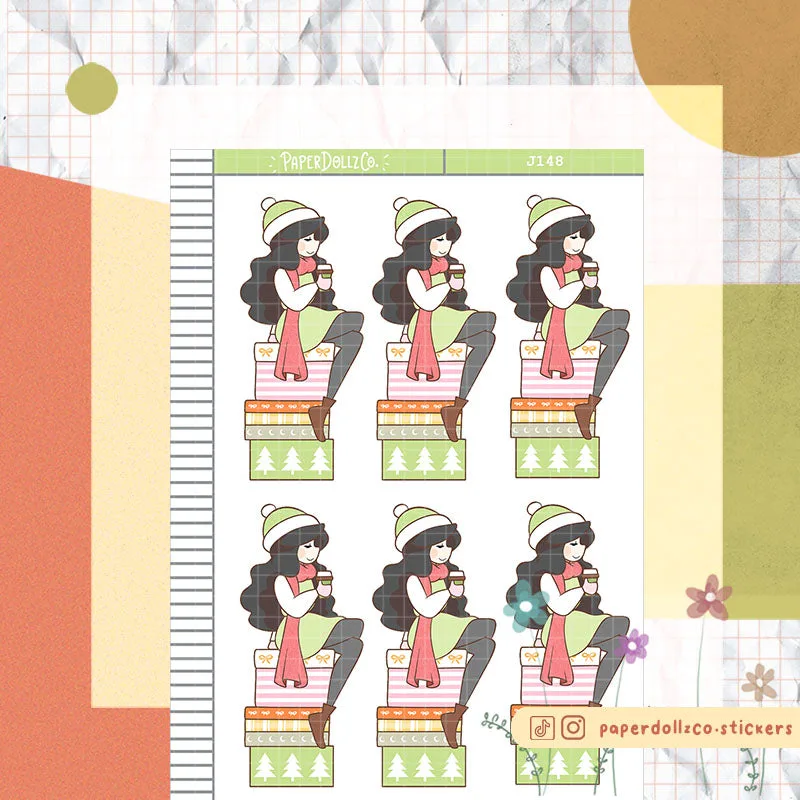 Washi-Weihnachtssticker im Planer verwenden