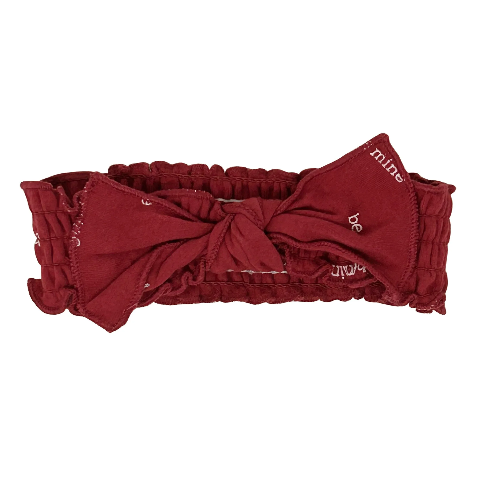 Organic Smocked Headband in Be Mine