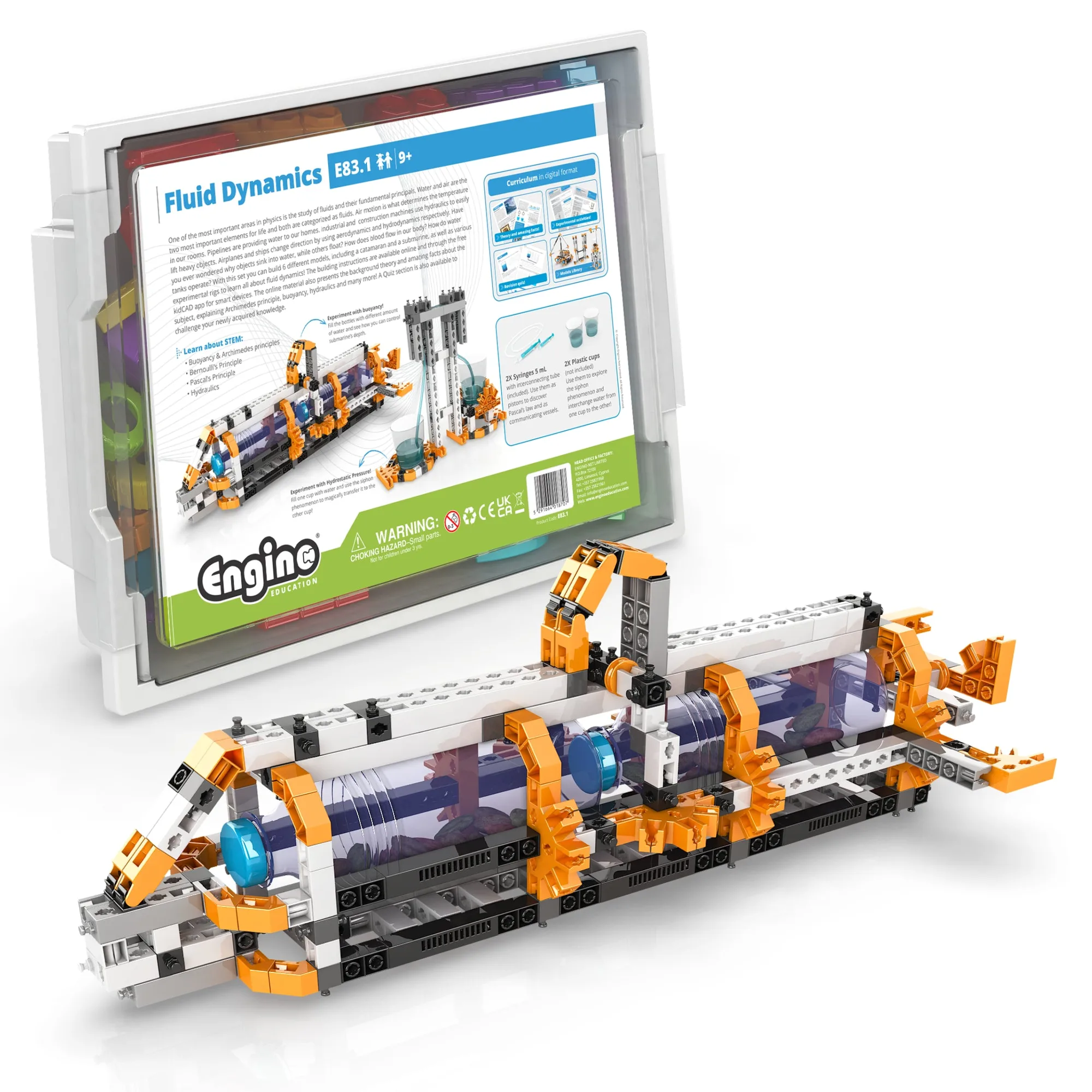 Engino Discovering STEM – Fluid Dynamics, Building Set for Kids Ages 9–12+ (6 Models to Build)