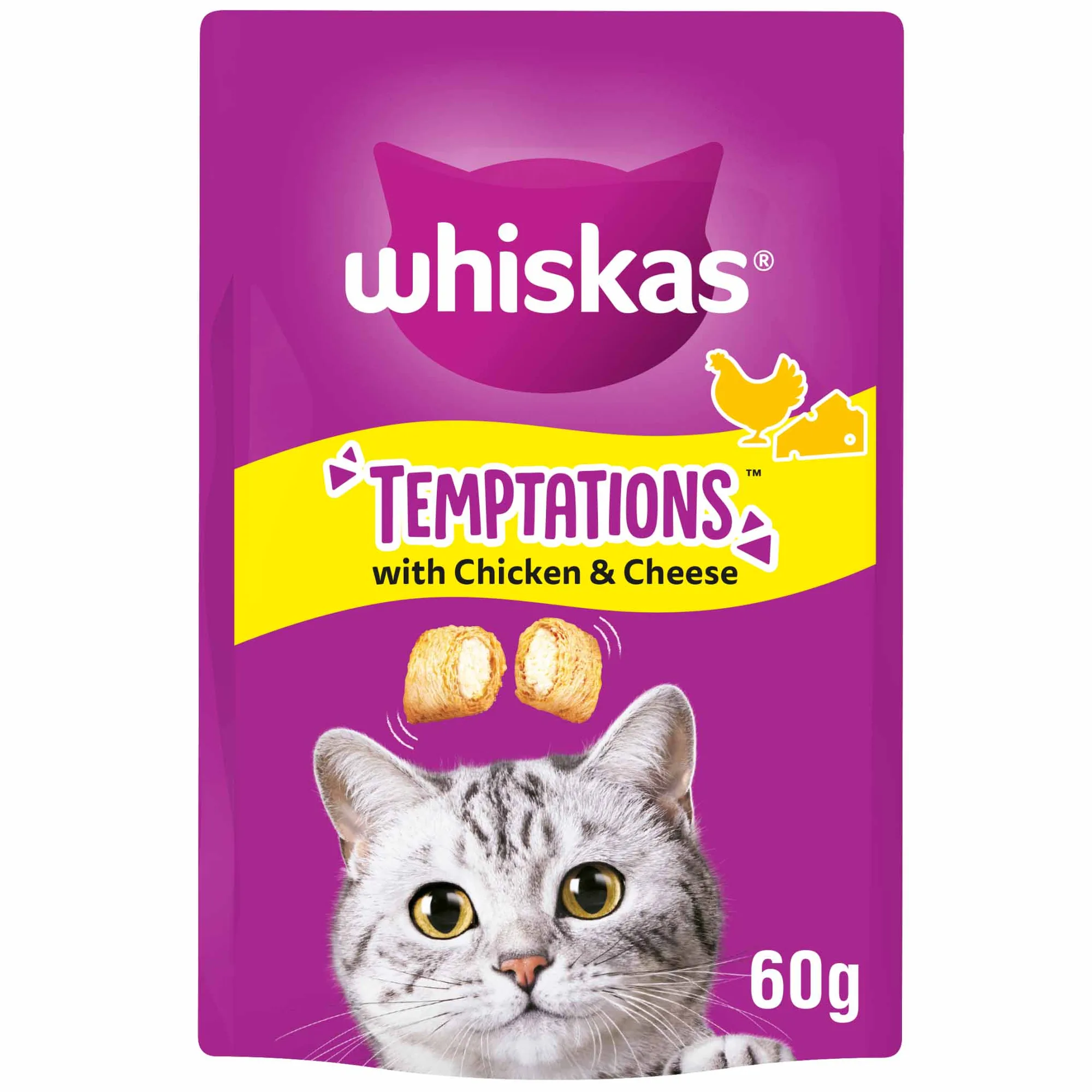 Whiskas Temptations Katten snacks - Kip & Kaas - 60g