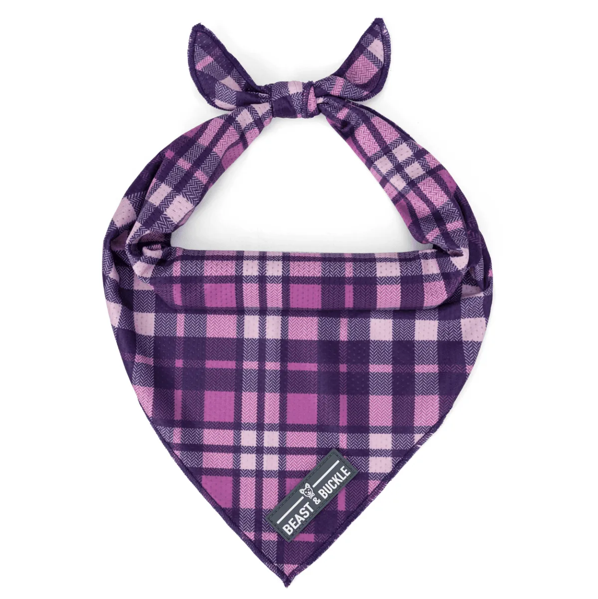 Purple Plaid Cooling Dog Bandana