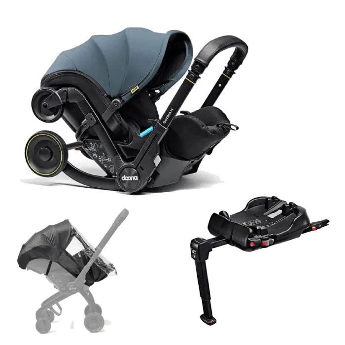 Doona X Infant Car Seat Essential Bundle - Ocean Blue