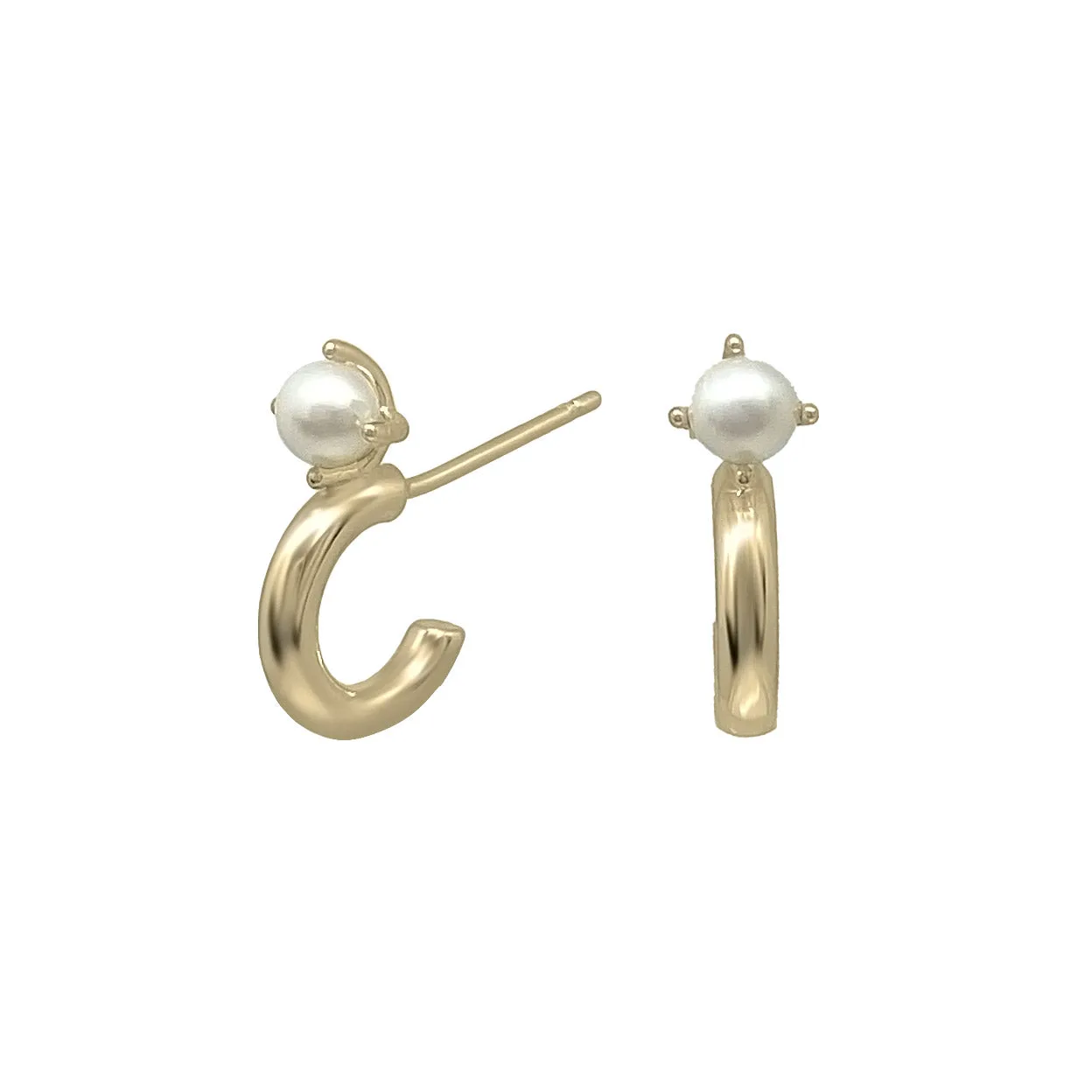 Orecchini Pearl Stud Hoops