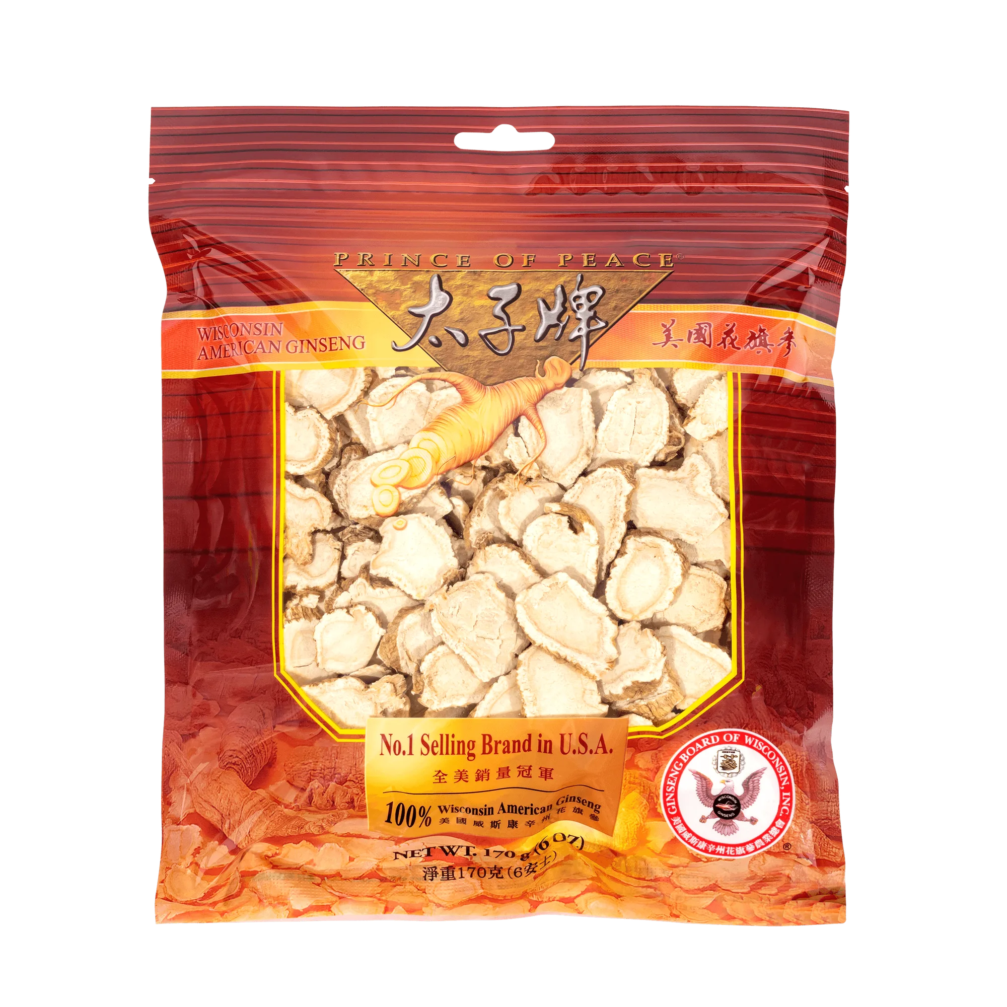Prince of Peace Wisconsin American Ginseng Scheiben, 6 oz