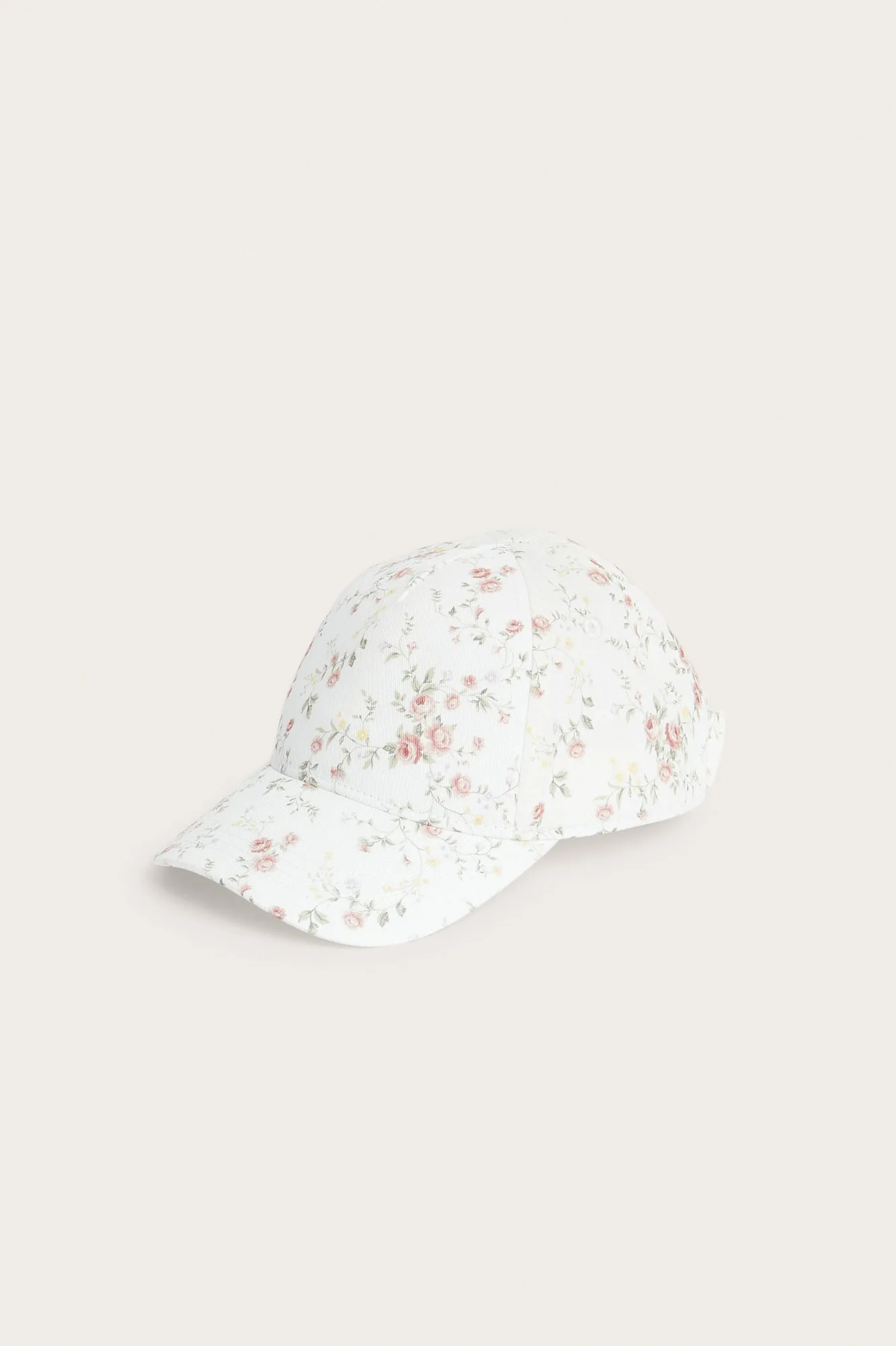 Gorra blanca con flores y lazo para bebé y niño