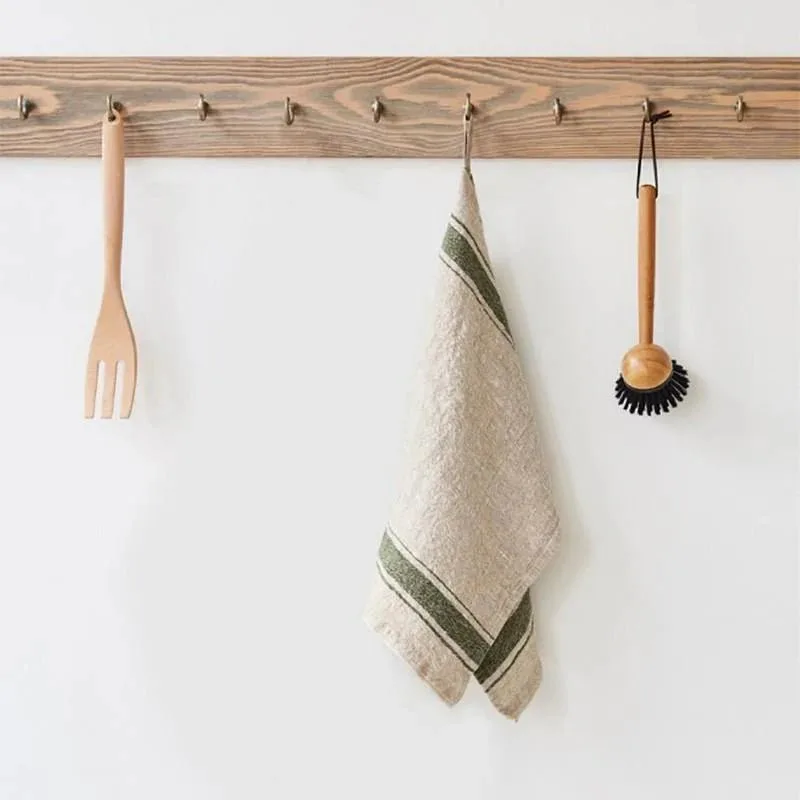 Green Stripe Vintage Linen Kitchen Towel: A Review of Its Absorbency and Design