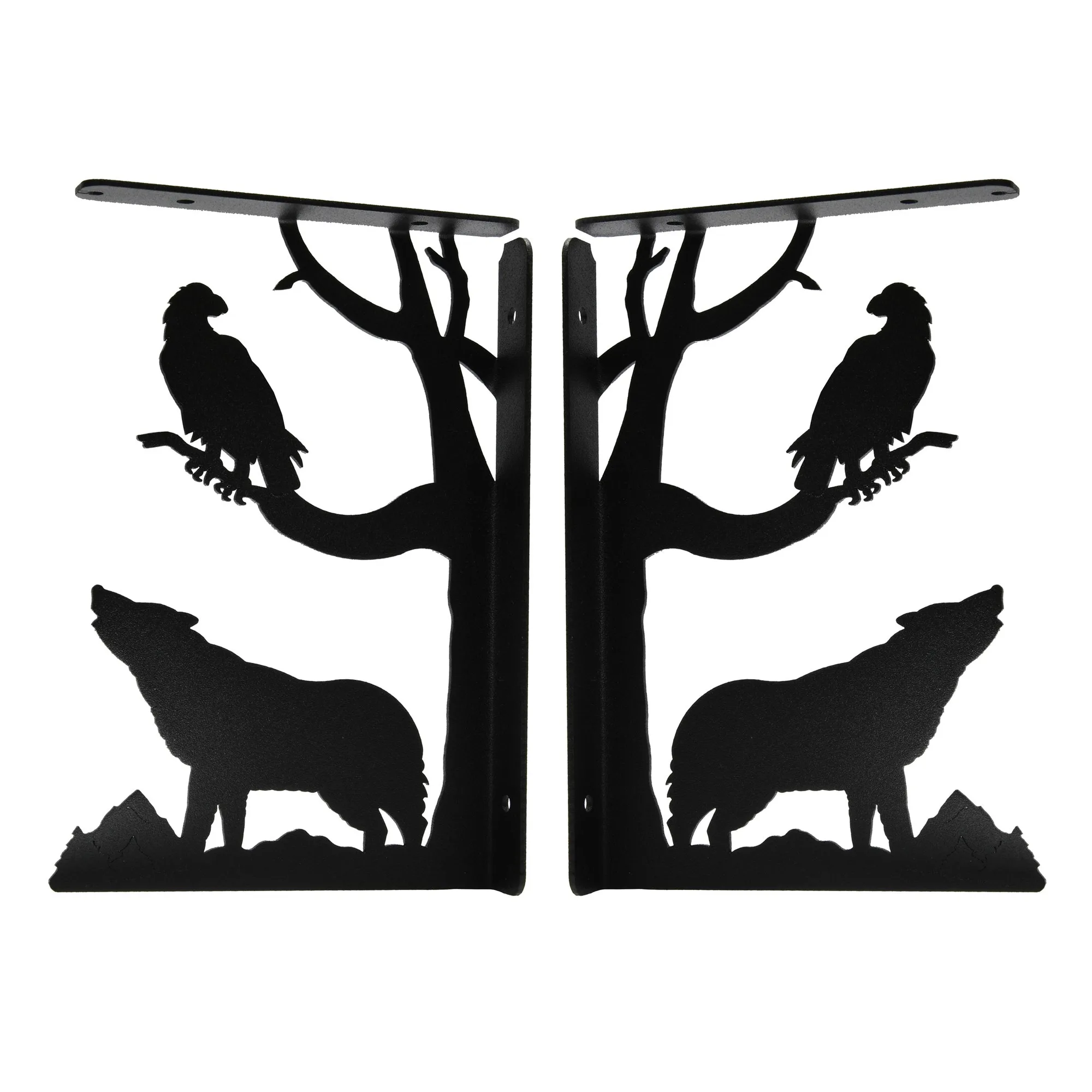 Howling Wolf Shelf Brackets (Set of 2)