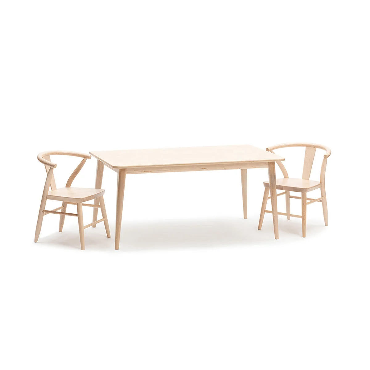 Wood Play Table and Chairs Set for Kids, 48" - Crescent