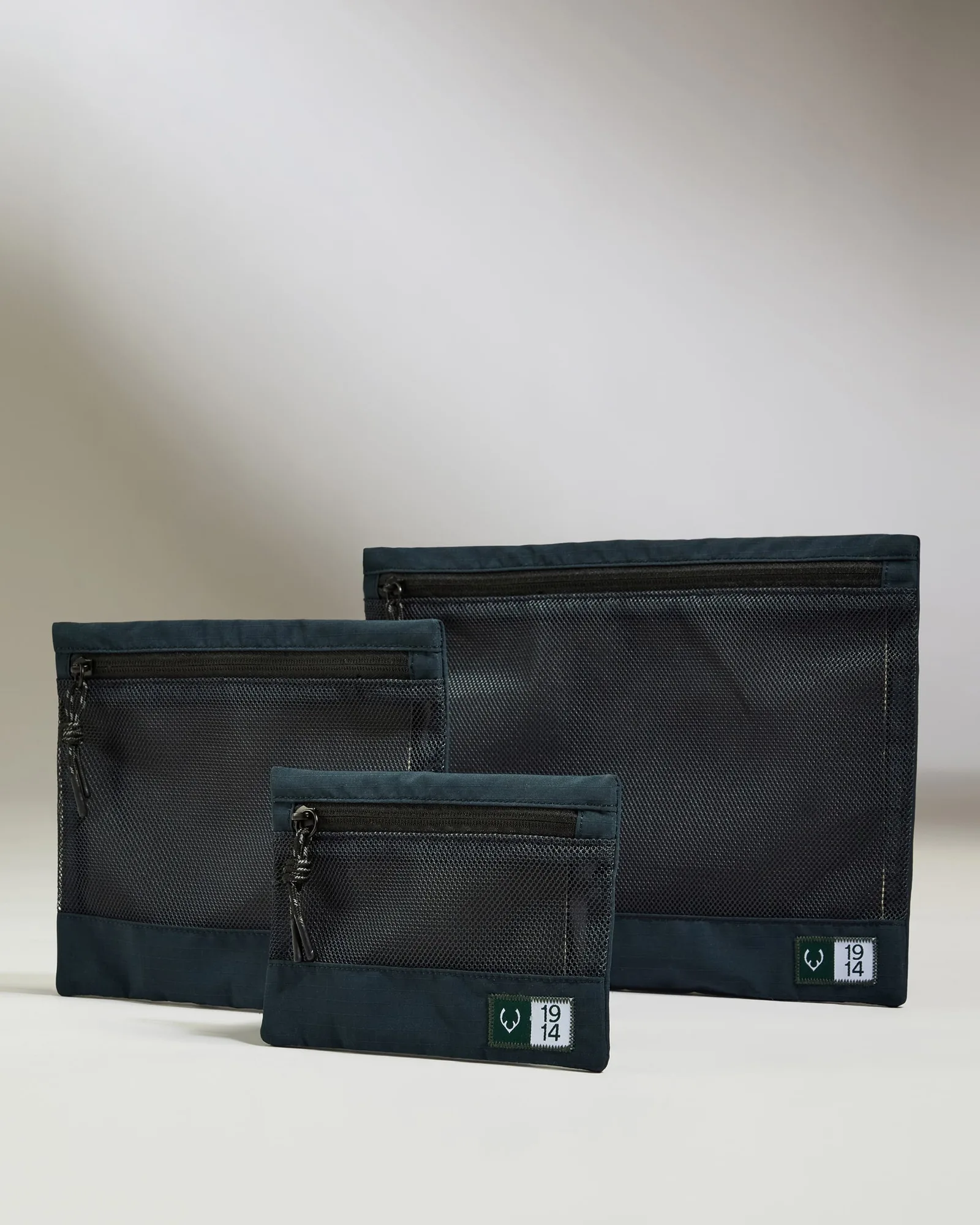 Essential Travel Pouches in Navy - Set of 3