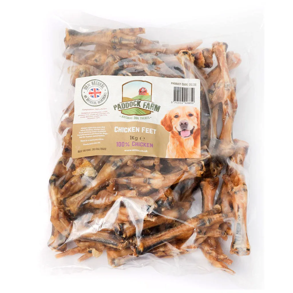 Paddock Farm Pattes de Poulet : Mastication naturelle pour chiens