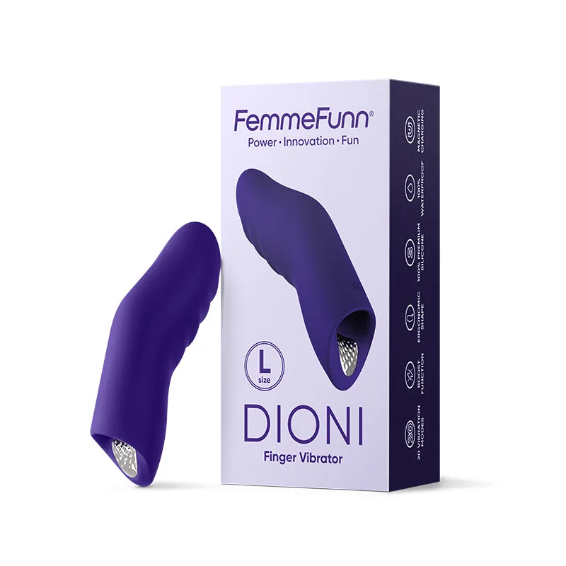 FemmeFunn Dioni Dito Vibratore in Silicone Ricaricabile Grande Viola Scuro