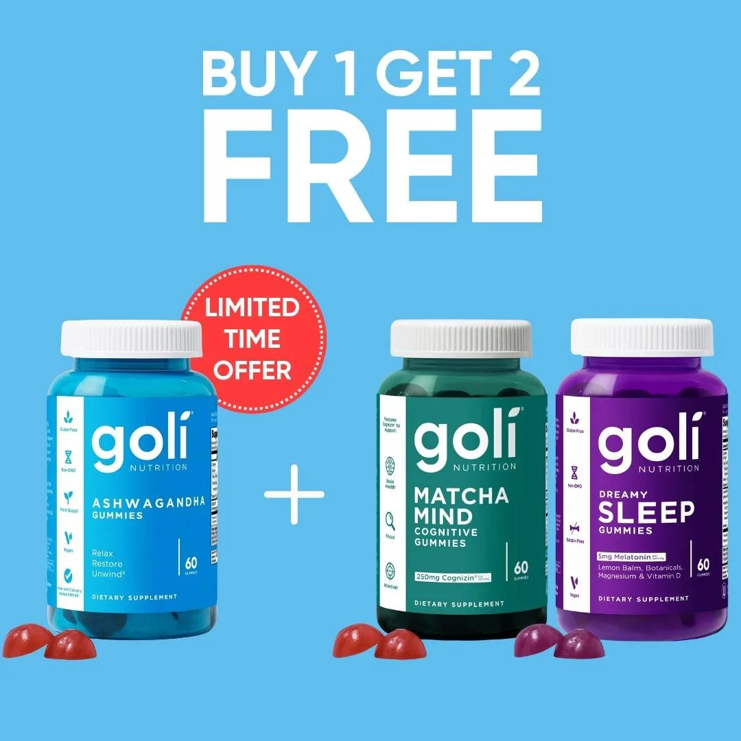 Goli® Ashwagandha Gummies Plus 2 ZDARMA (Matcha & Spánek)