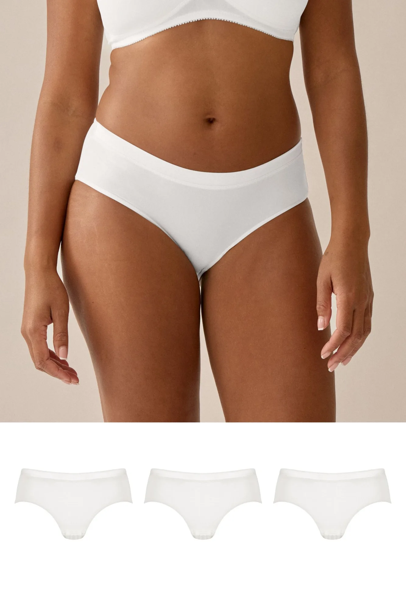 Softer Slip mit Glanzband Set - Ecru