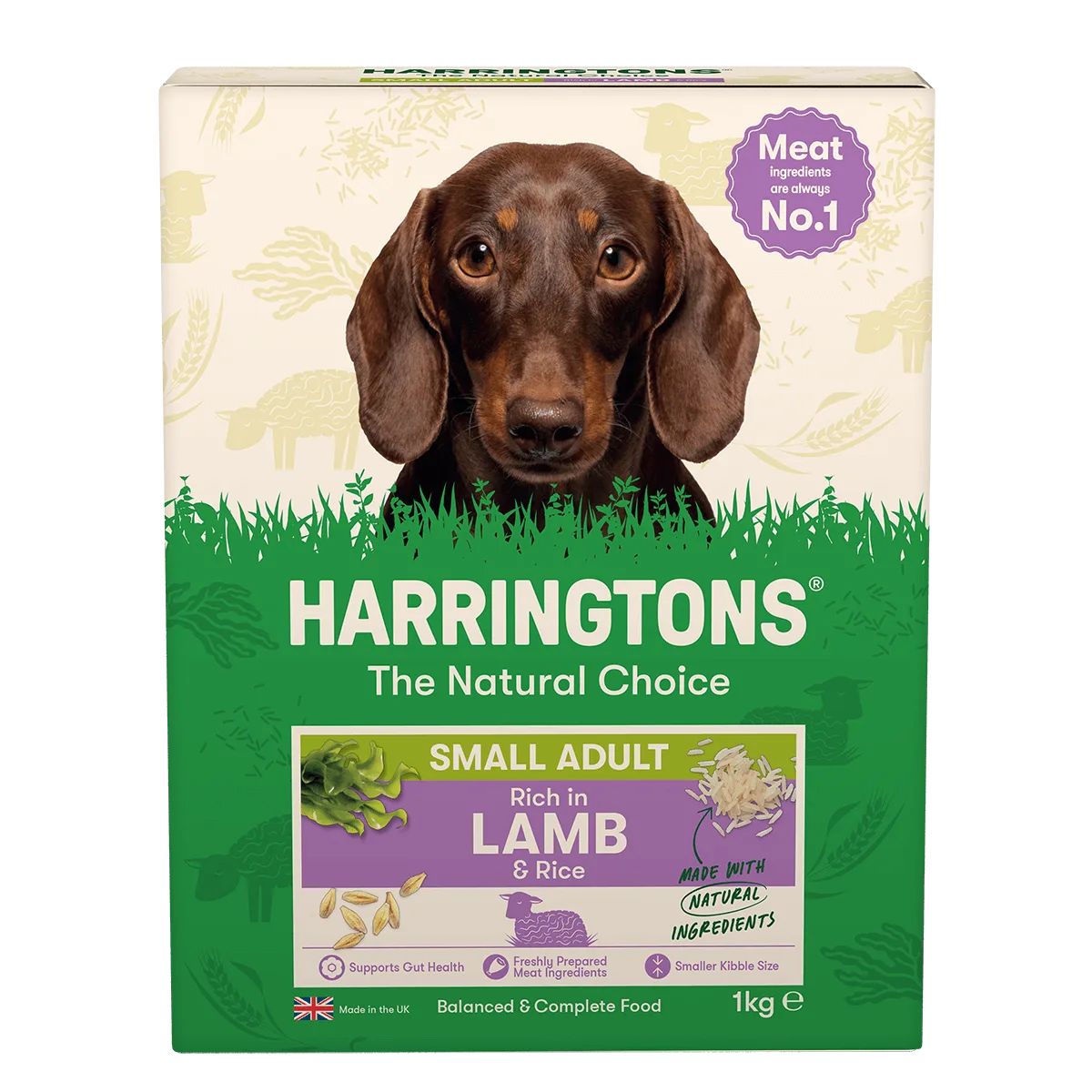 Aliments secs pour chiens adultes de petite race riches en agneau et riz 5 x 1 kg