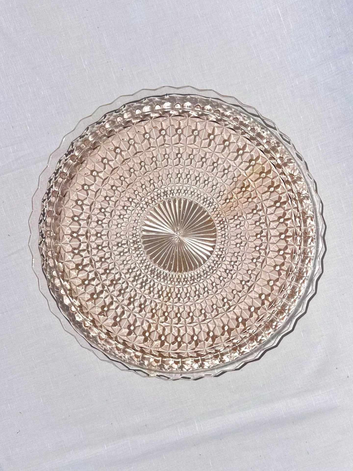Vintage 1930s Jeanette Glass Cake Plate