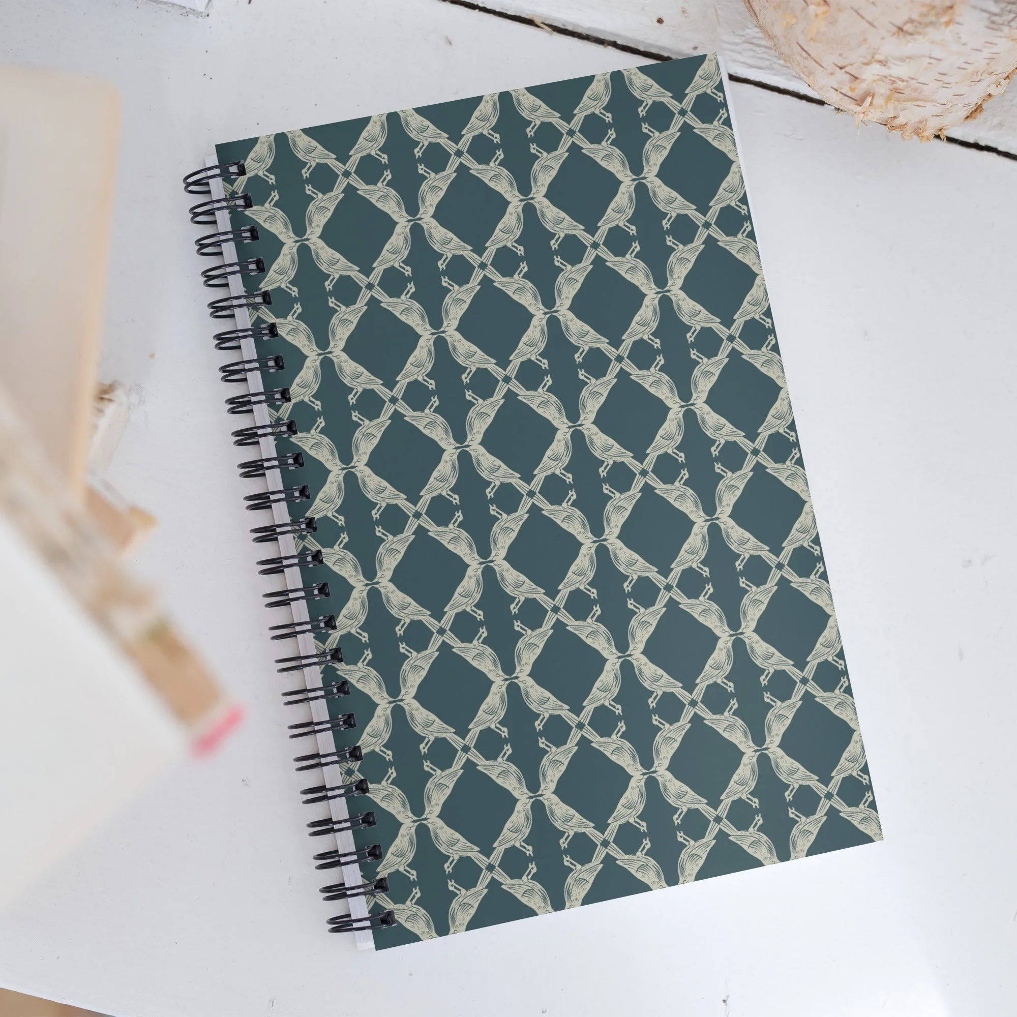 Songbird Geometric Spiral Notebook