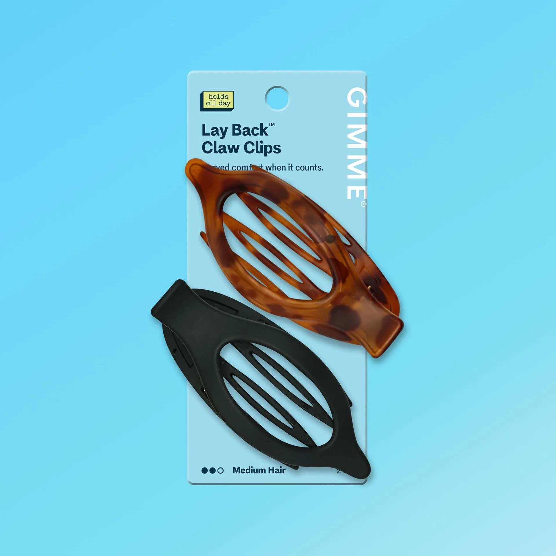 Lay Back Oval Claw Clips For Most Hair Types