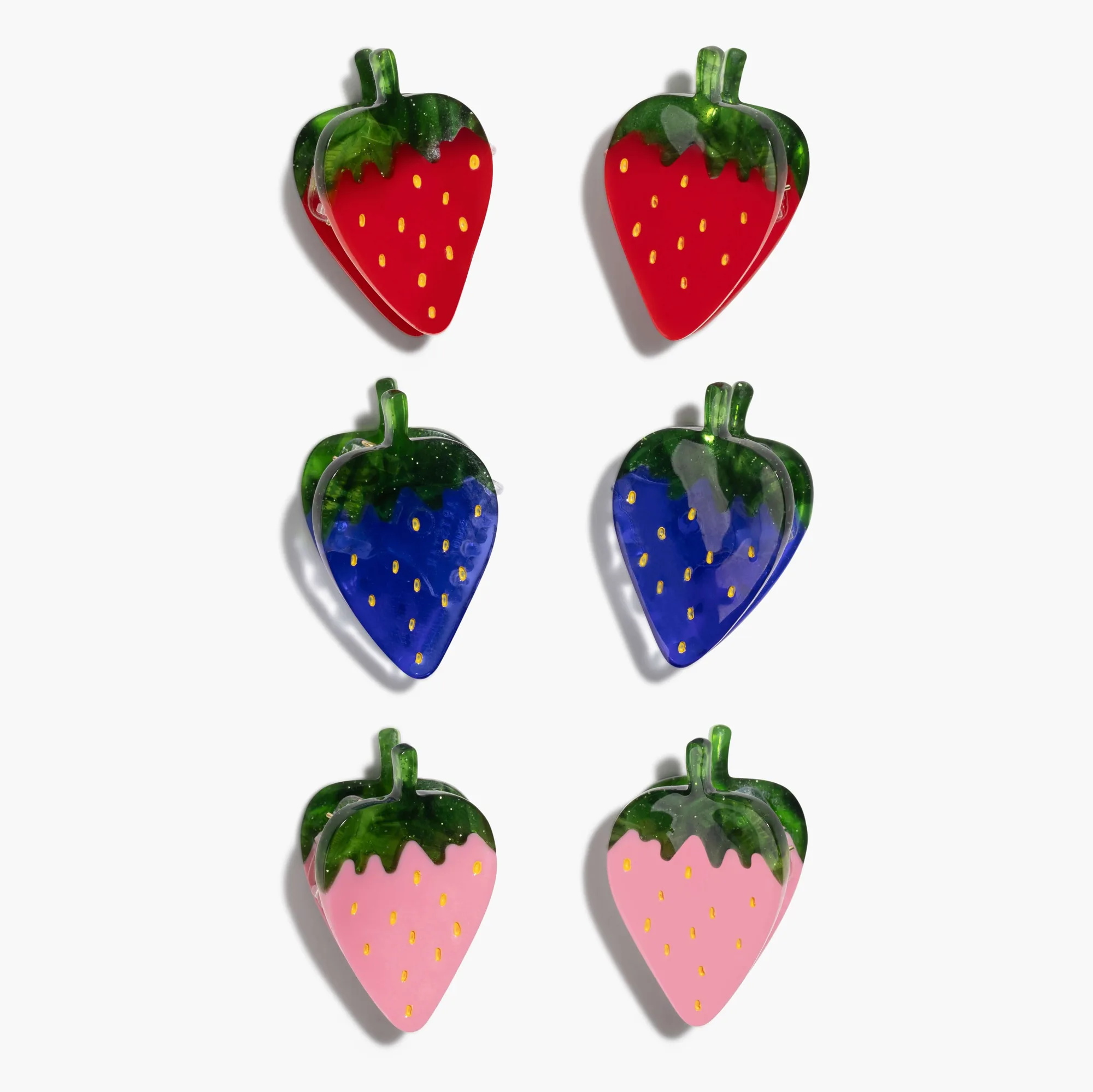Set di clip per capelli micro con motivo fragola