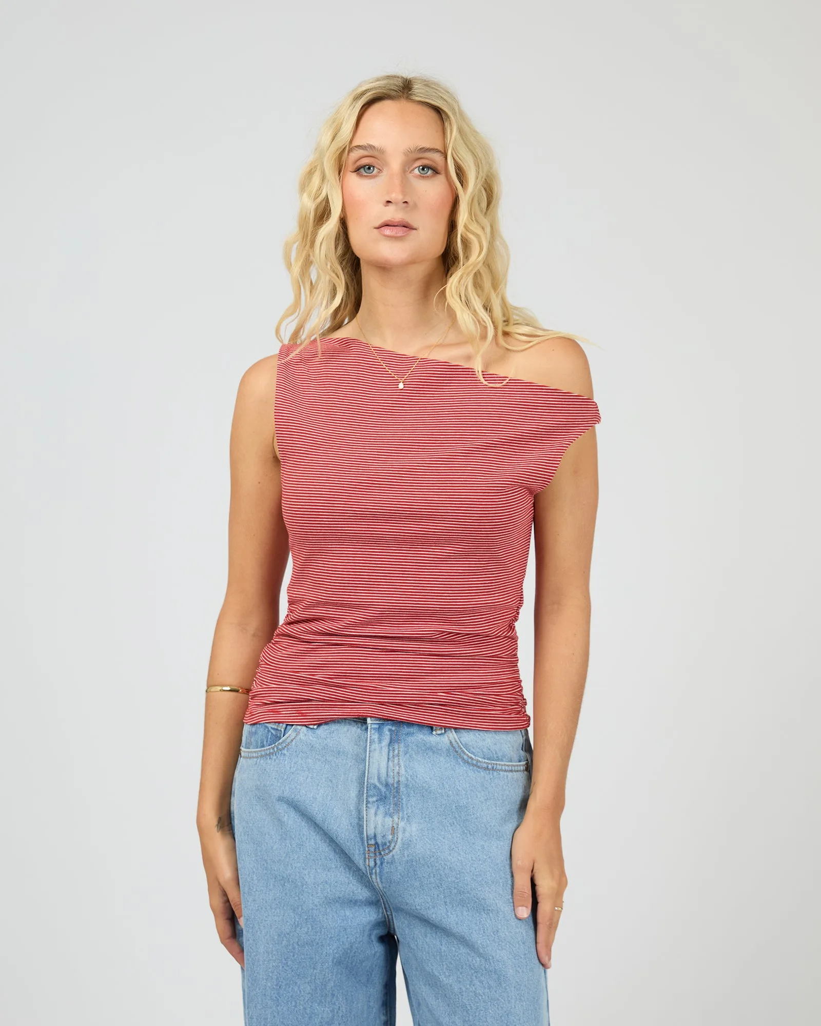 Kylie Stripe Top Red