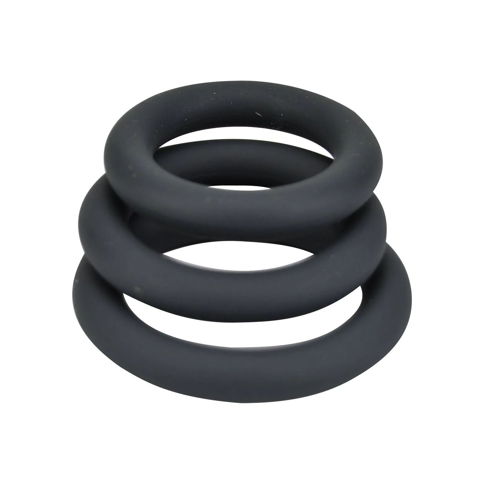 Loving Joy Anillos Gruesos de Silicona para Pene Pack de 3 Gris