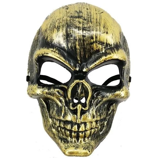 Halloween Evil Skeleton Face Mask – Gold