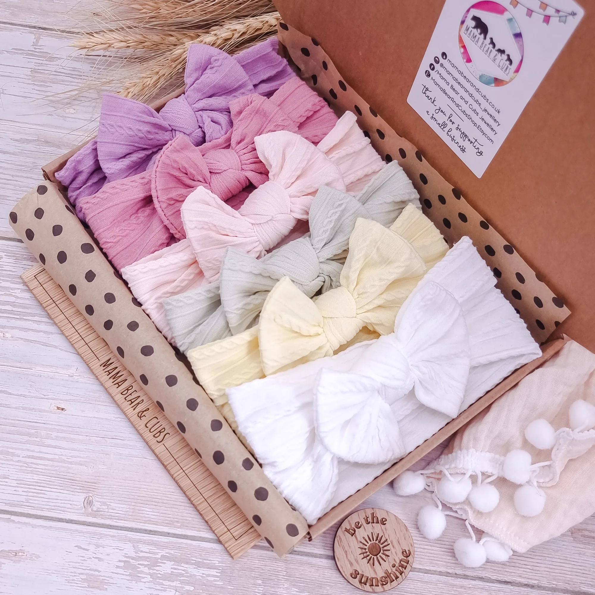 Pastel Bow Bundle x6 für Babymädchen stylen