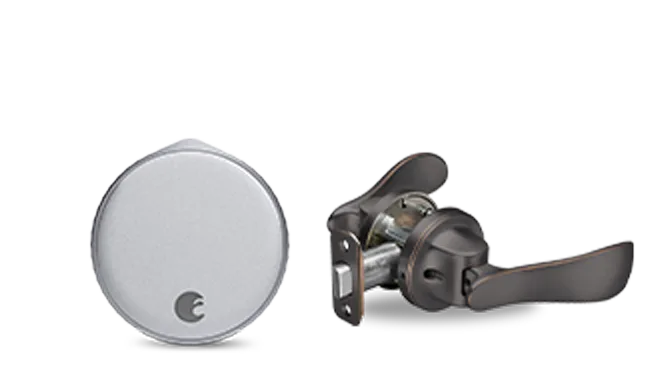 August Wi-Fi Smart Lock + Navis Paddle in Oil Rubbed Bronze