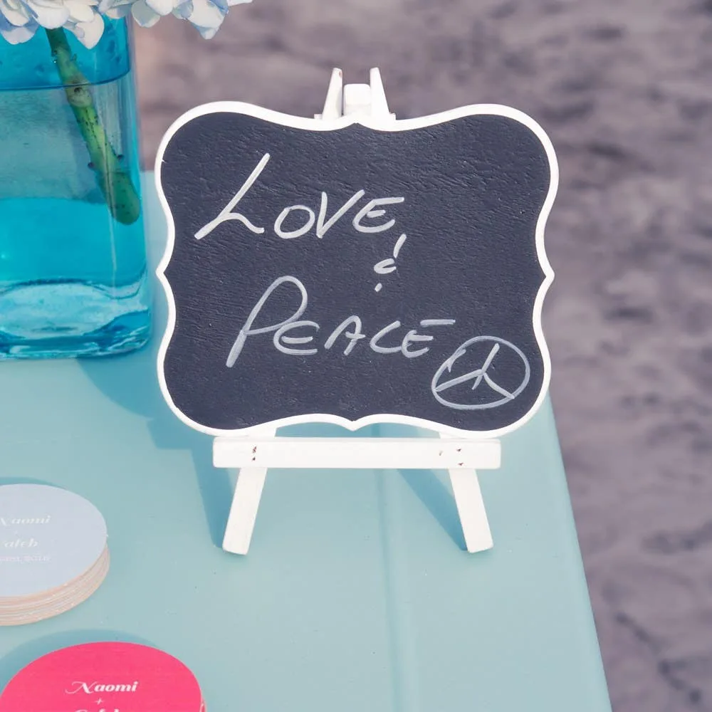 Medium Decorative Chalkboard Easel Signs - White - Set of 4