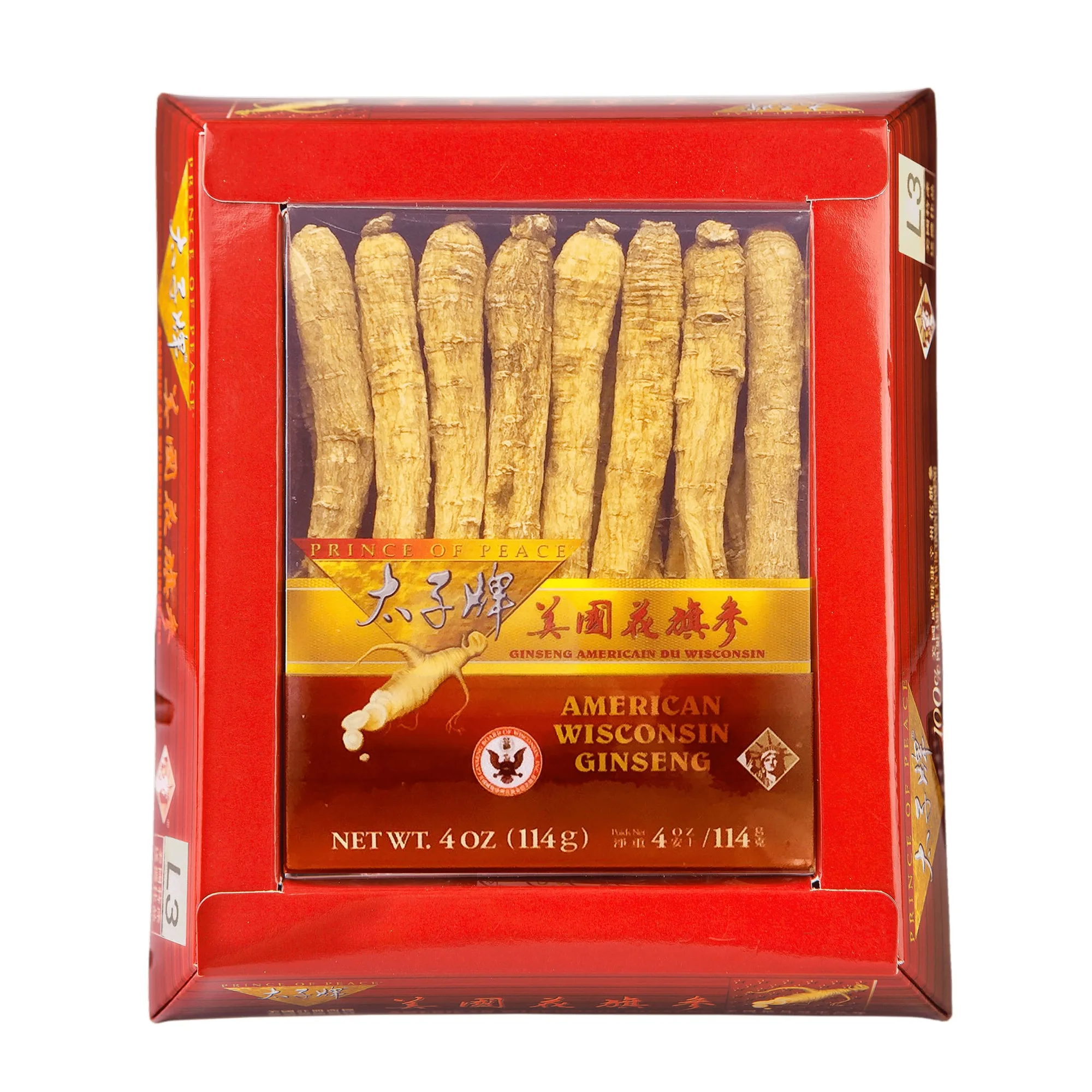 Prince of Peace Wisconsin Americký ženšen dlouhé kořeny, 4 oz