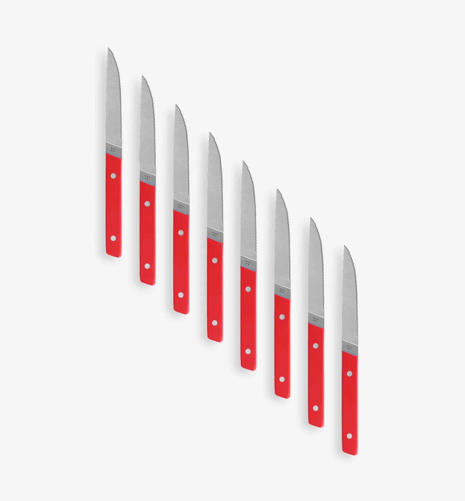 8dílná sada pilkových steakových nožů (německá ocel) - Final Sale - červená