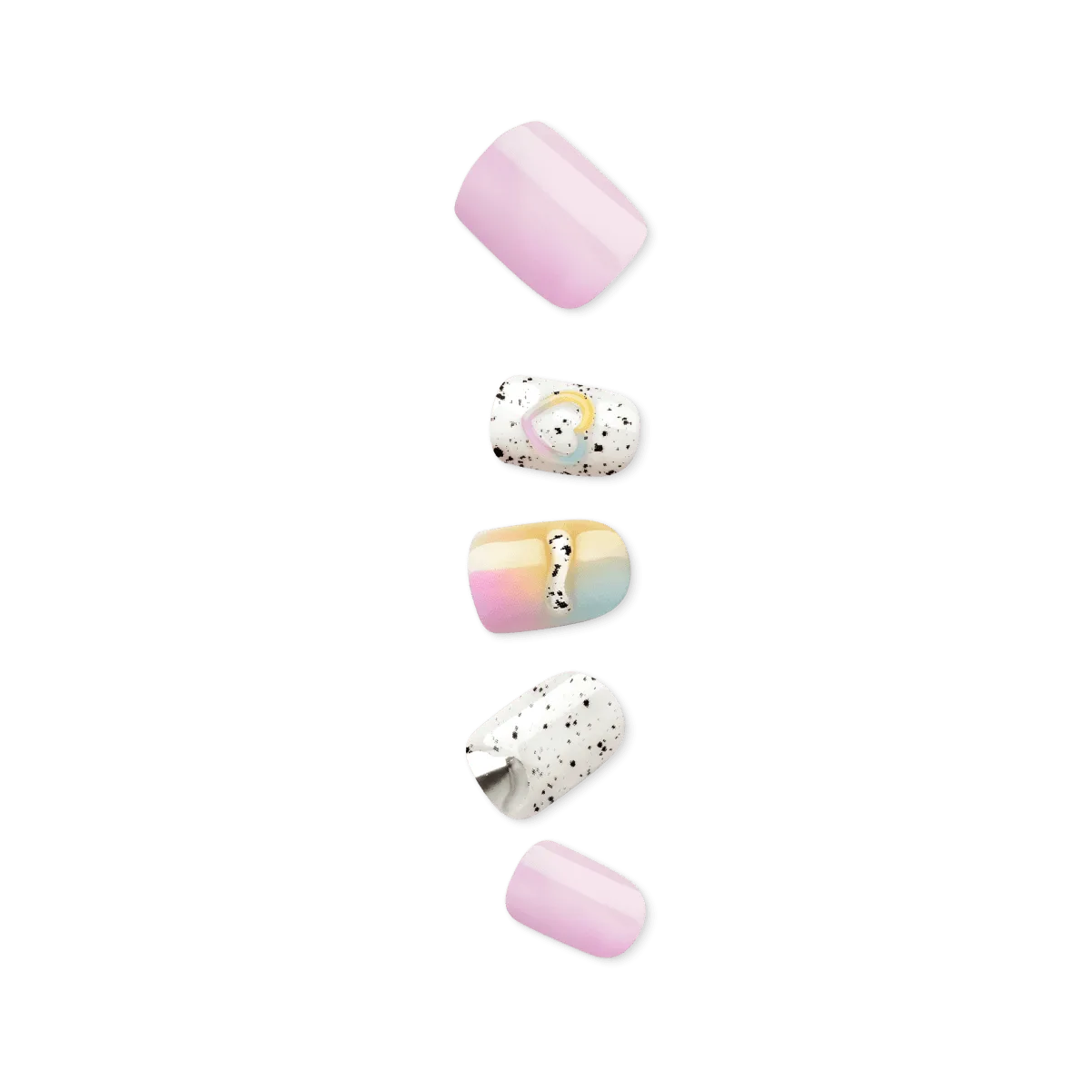 Impress Premium No Glue Nepnagels - Sweet Life | Design, Meerkleurig, Kort, Squoval, Manicure