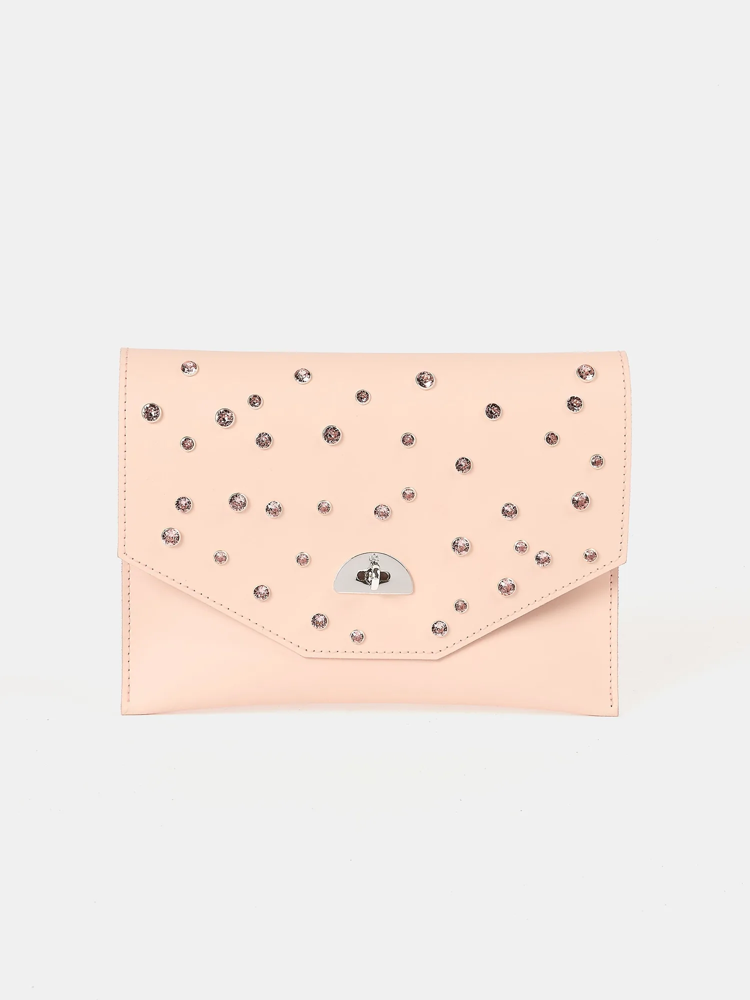 The Twist Lock Pouch - وردي سحابي مع بلورات Swarovski®