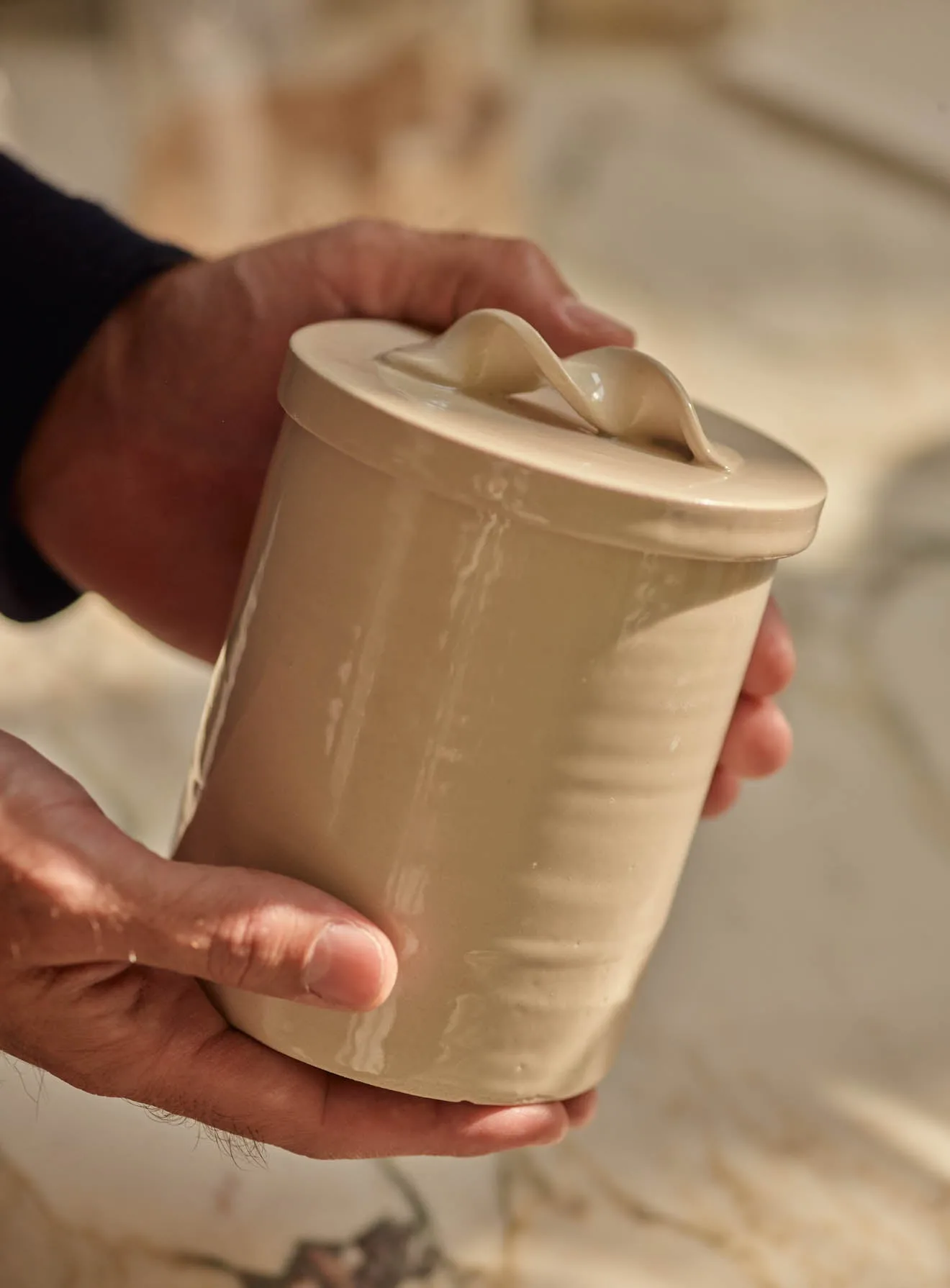 Handmade Stoneware Storage Jar, Small
