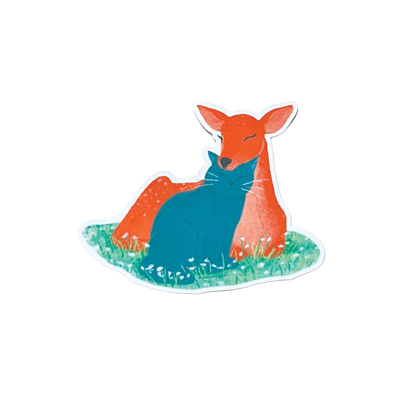 Deer and Cat | Matte Vinyl Sticker