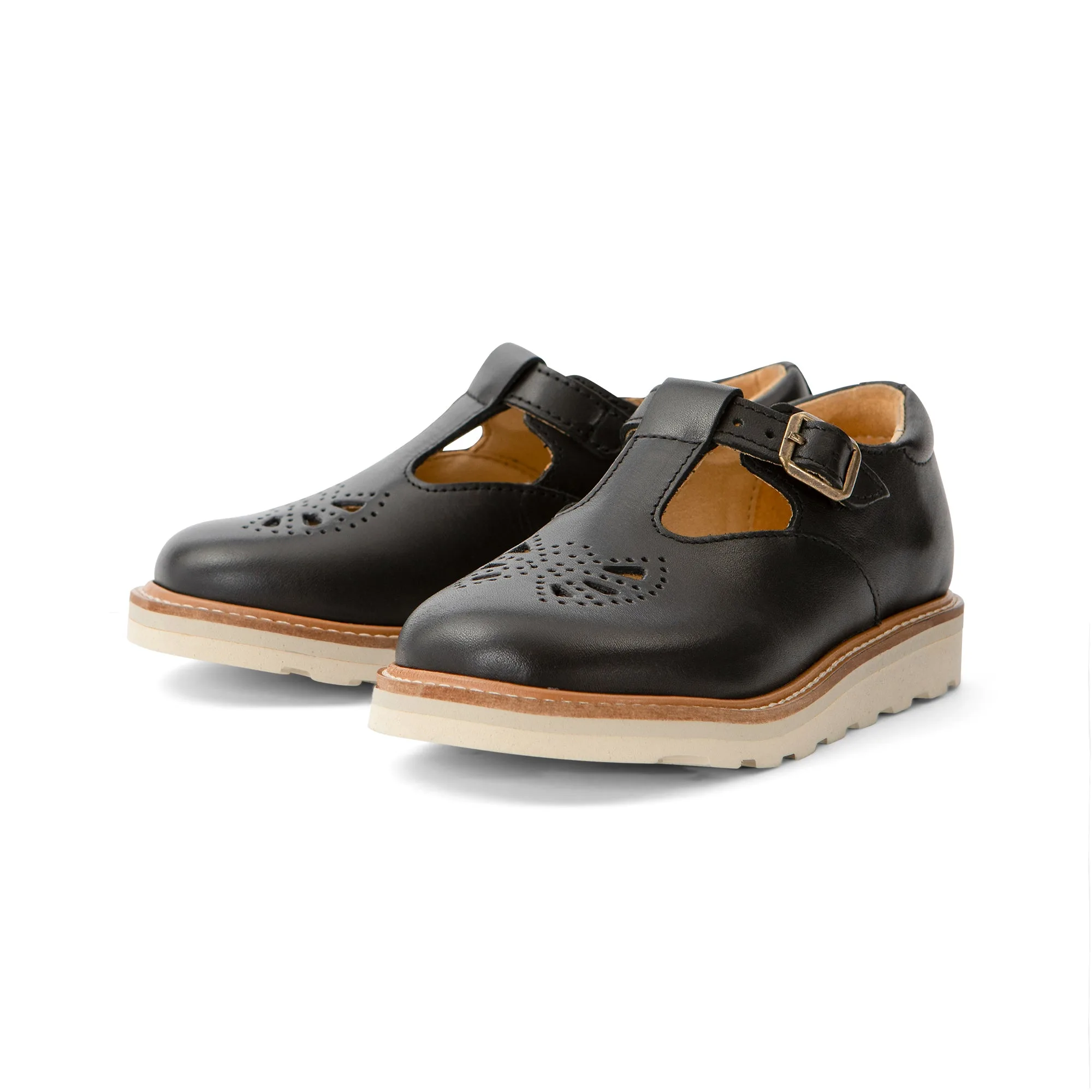 Rosie T-Bar Kids Shoe - Black Leather