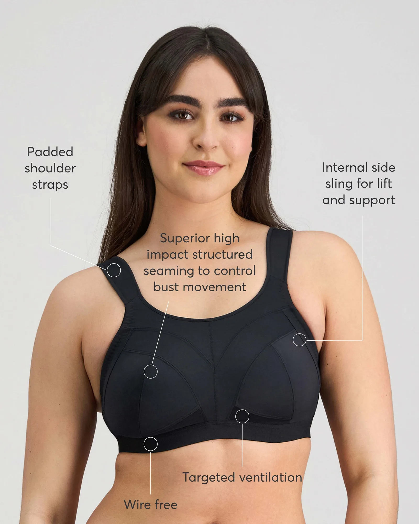 Soutien-gorge de sport Stamina sans armatures à fort maintien