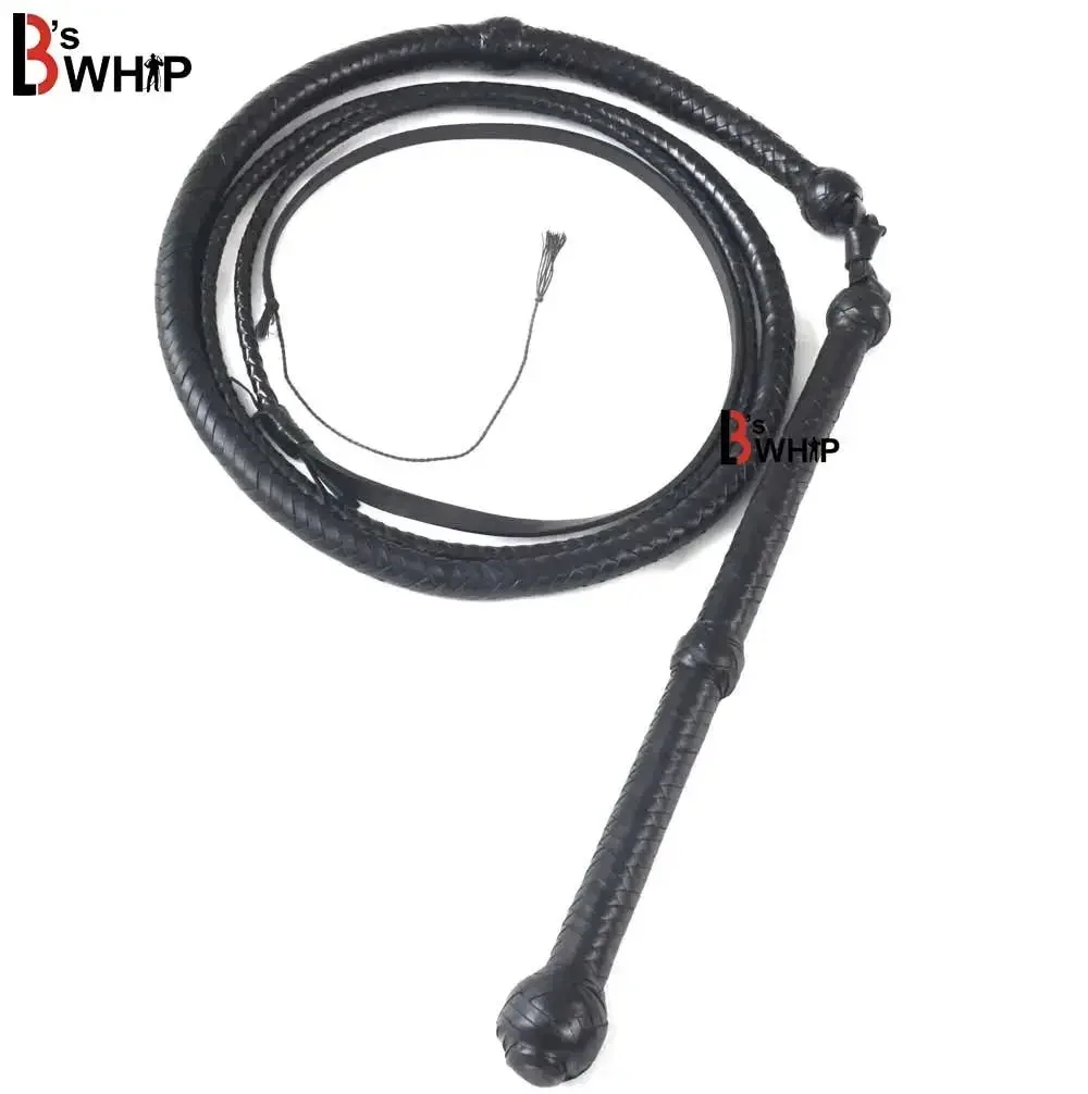 Schwarze Stockwhip zu verkaufen | 4 bis 12 Fuß | 16 Flechten Känguruleder | Australische Stockwhip – Leather Bond
