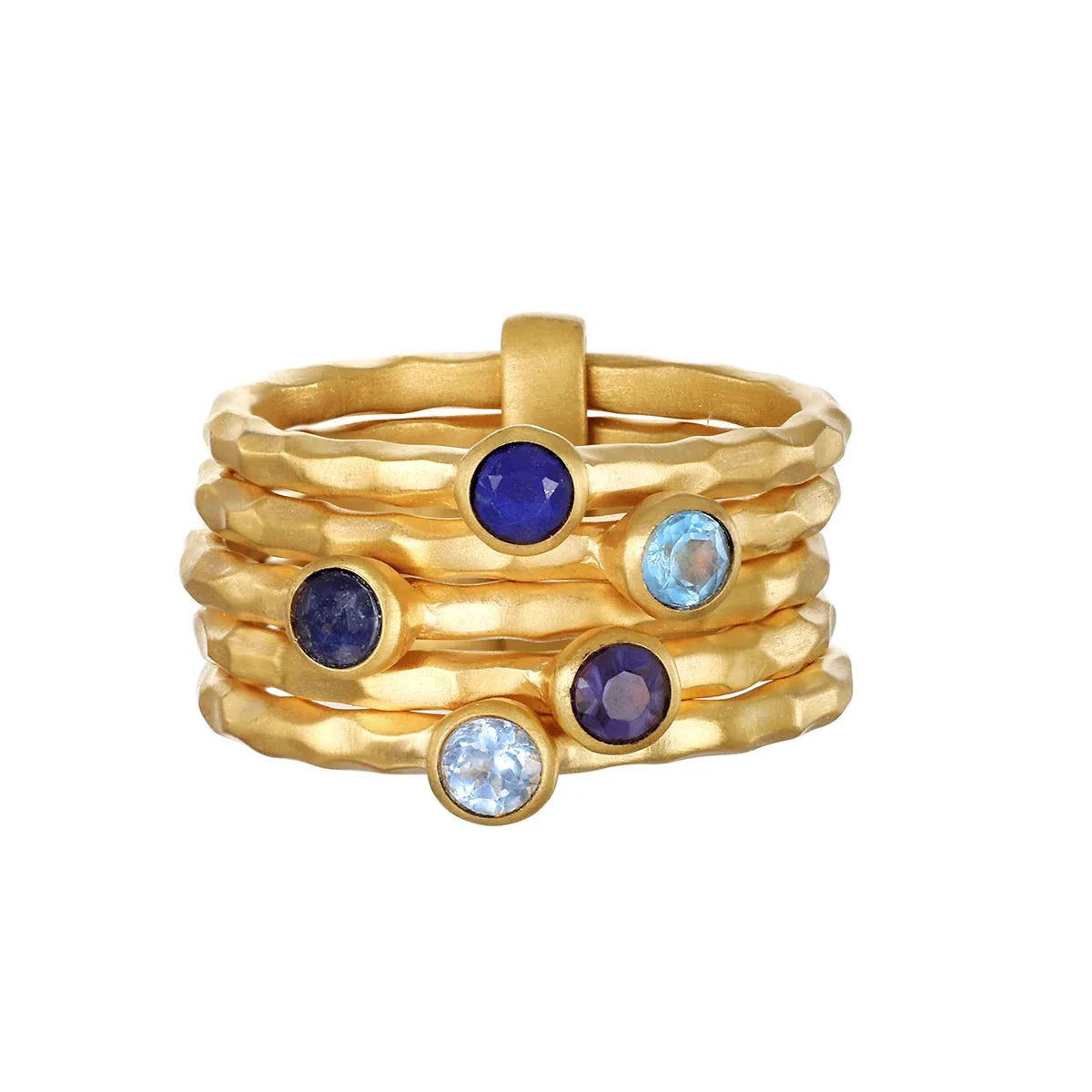 Shades of Tranquility Gemstone Multi Stacked Ring