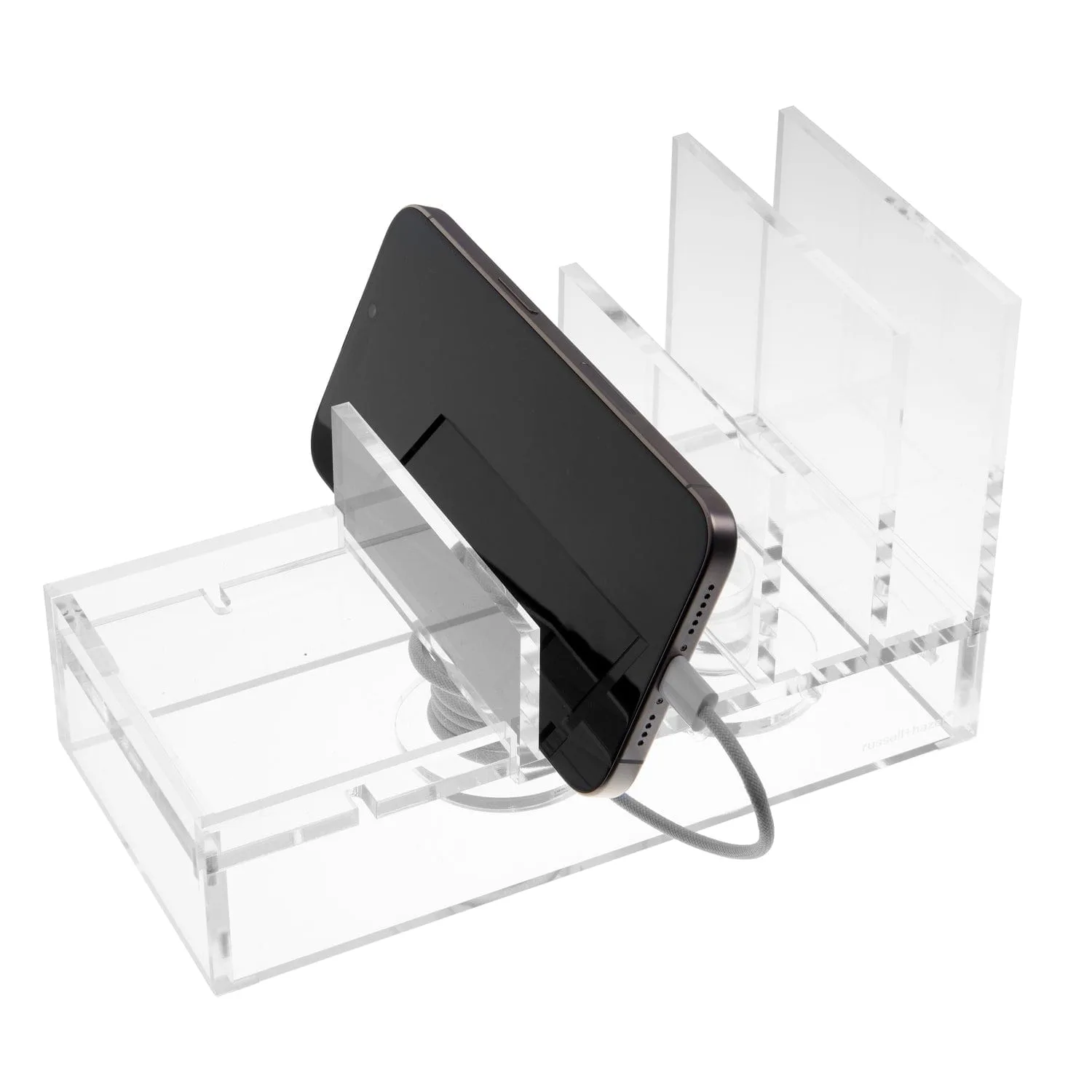 Acrylic Tech Collator - Charging Station for Phone, Tablets and Earbuds