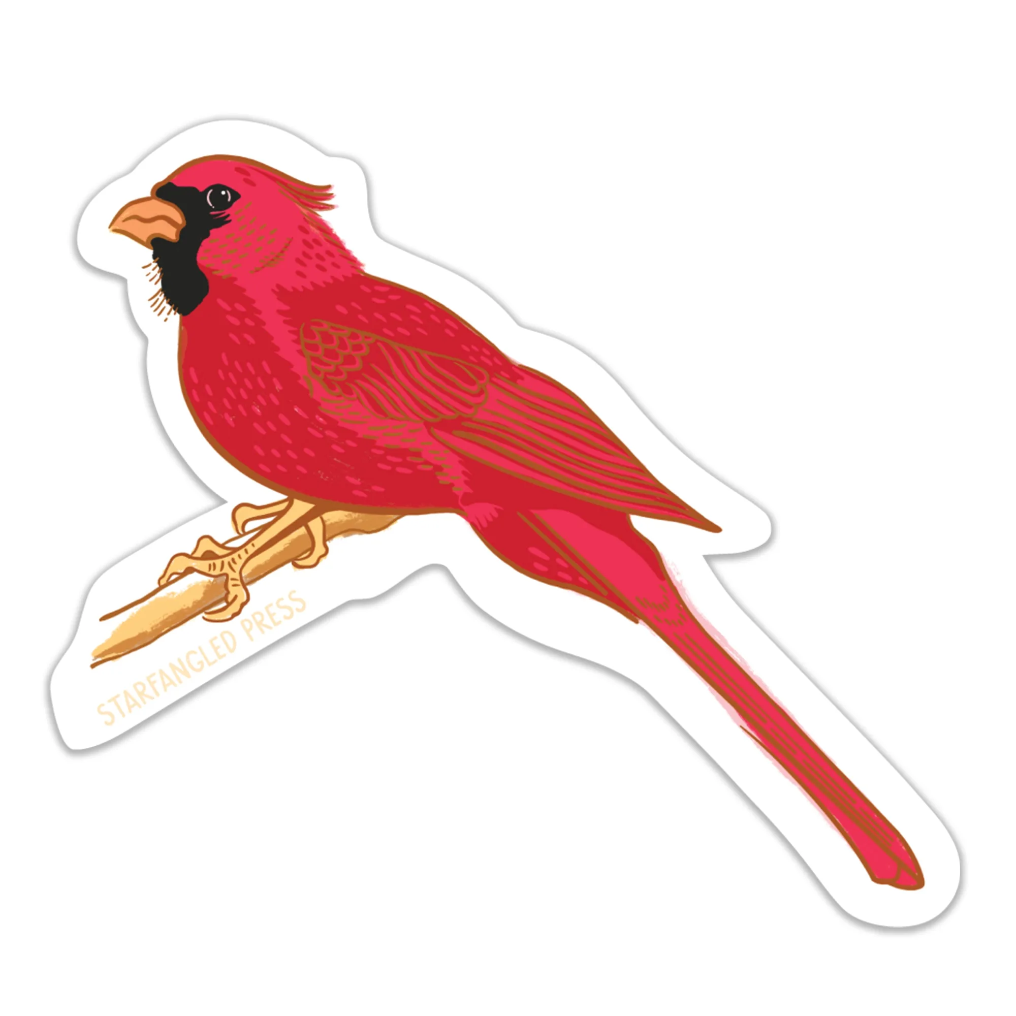 Rode kardinaal sticker