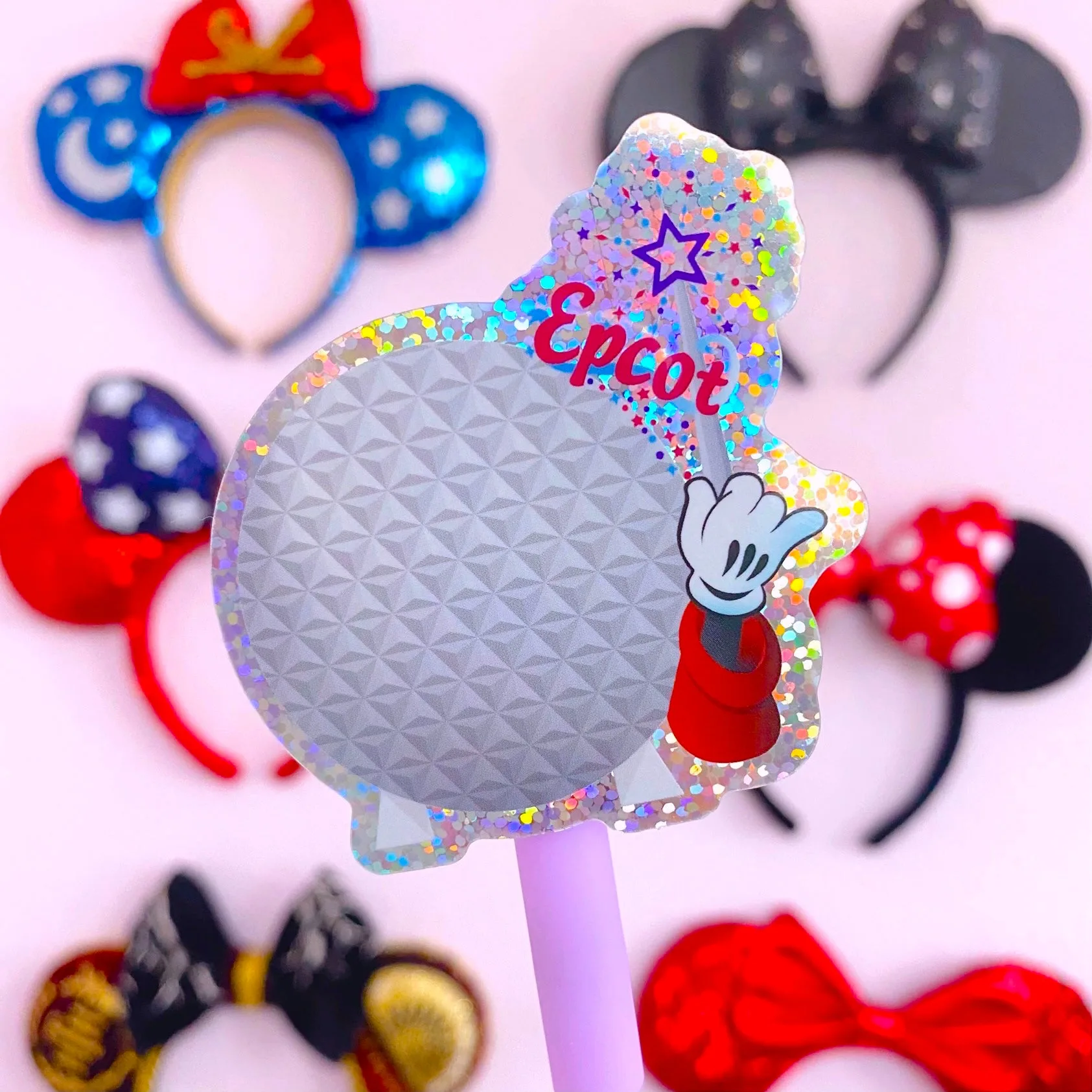 WATERPROOF STICKER - GLITTER SPACESHIP Ball